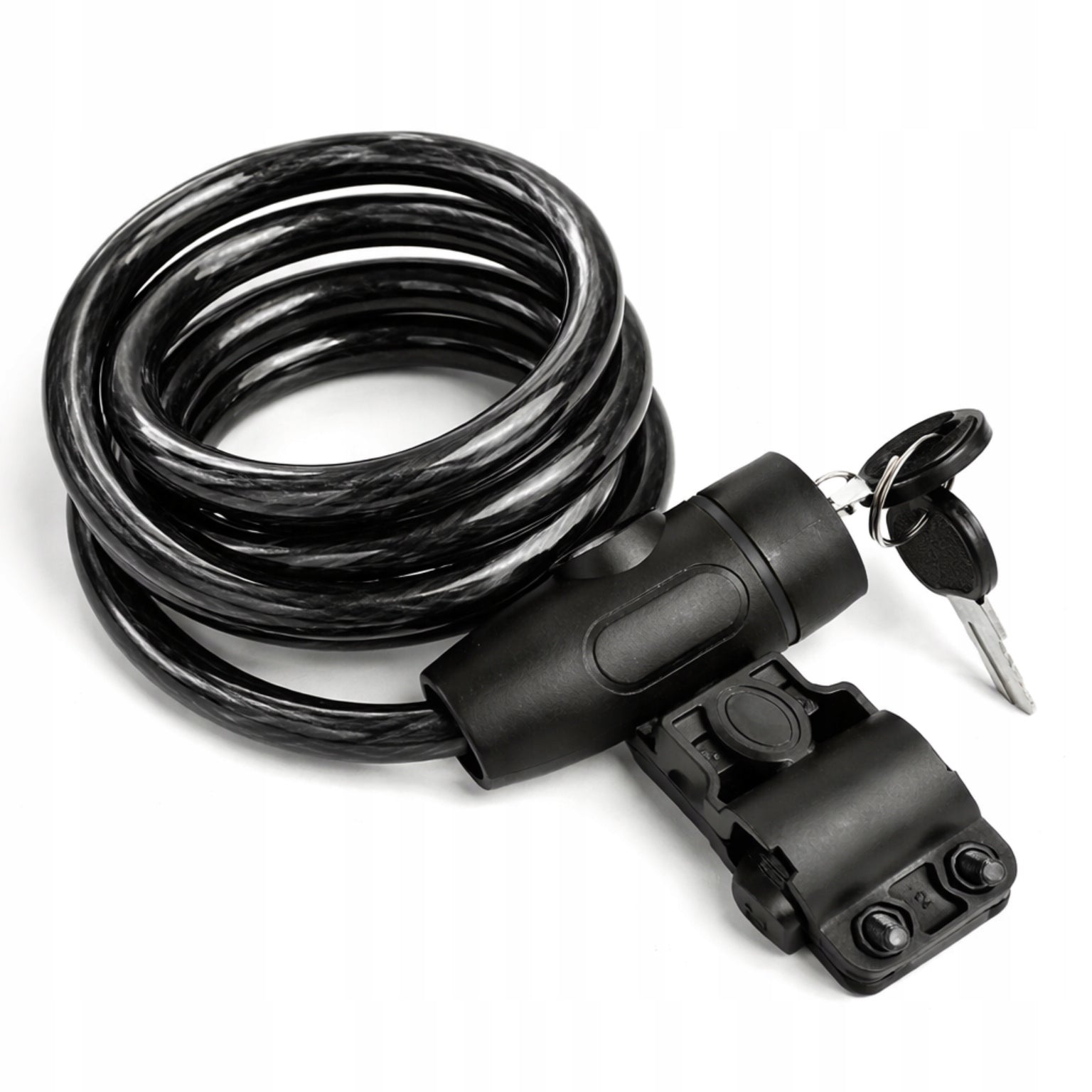 BICYCLE SECURITY CABLE CLASP FOR BICYCLE WITH KEY BLACK + HOLDER Weight 100 g