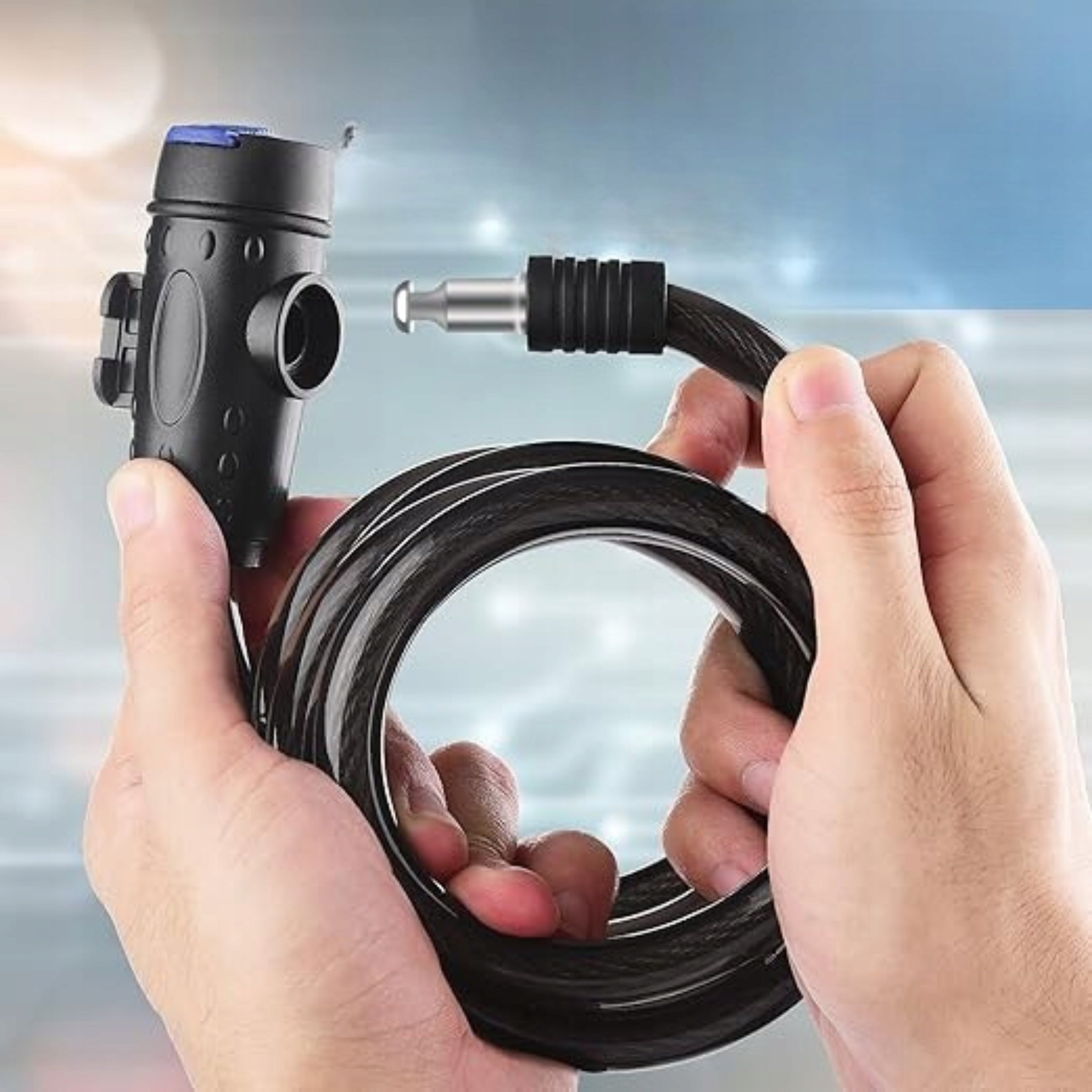 BICYCLE SECURITY LOCK FOR BICYCLE ON 2xKEY STRONG CORD EAN (GTIN) 8585019308900