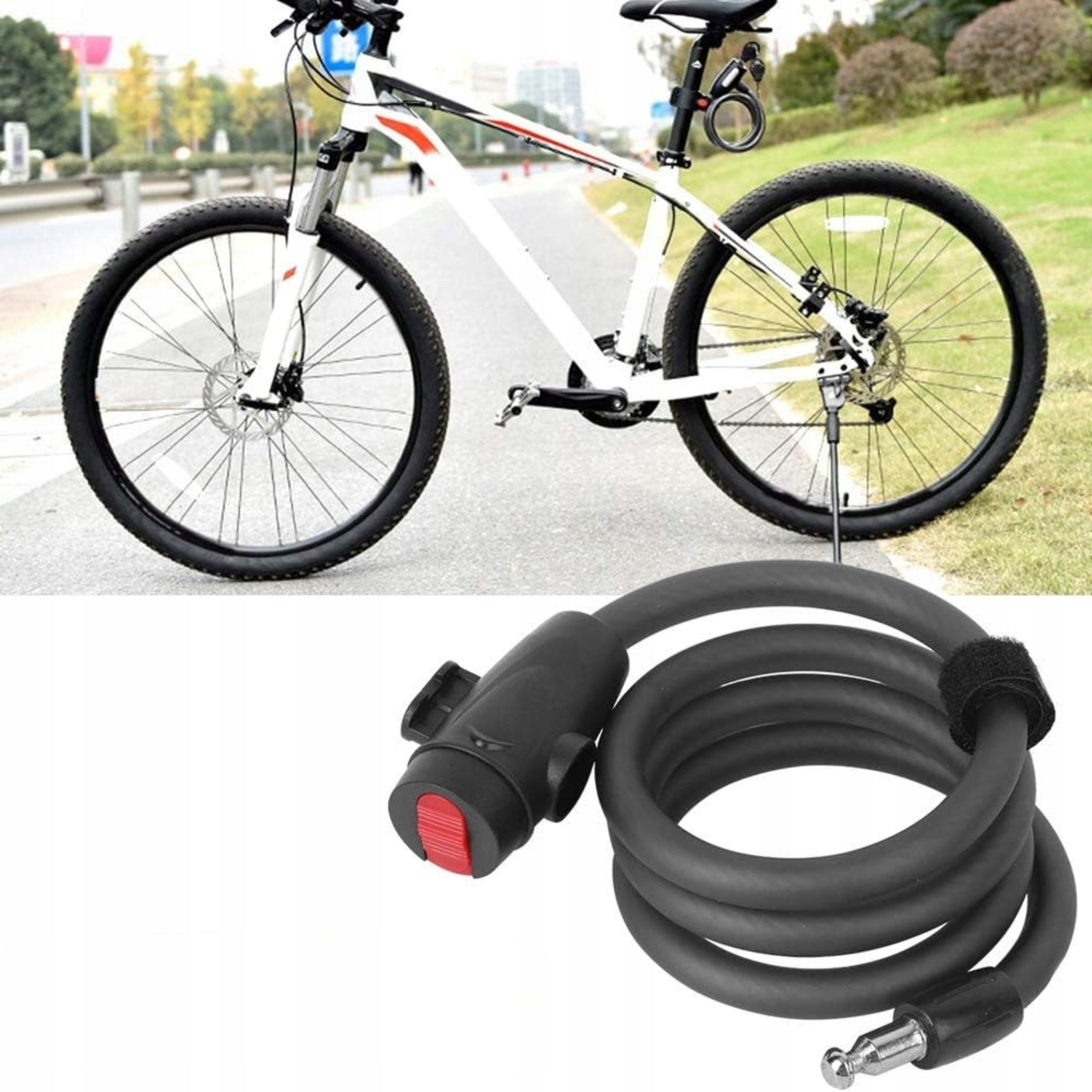 BICYCLE SECURITY LOCK FOR BICYCLE ON 2xKEY STRONG CORD Weight 150 g