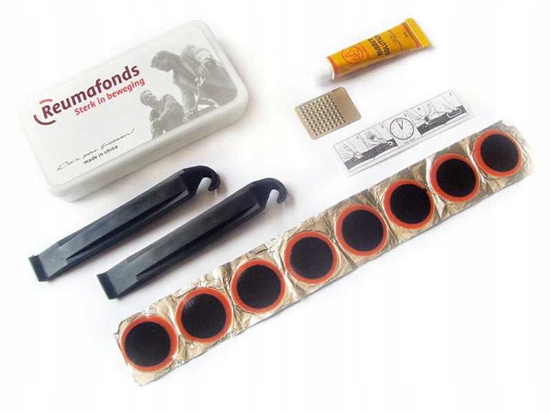 BICYCLE TIRE REPAIR KIT PATCHES REUSABLE GLUE FOR INNER TUBES SET