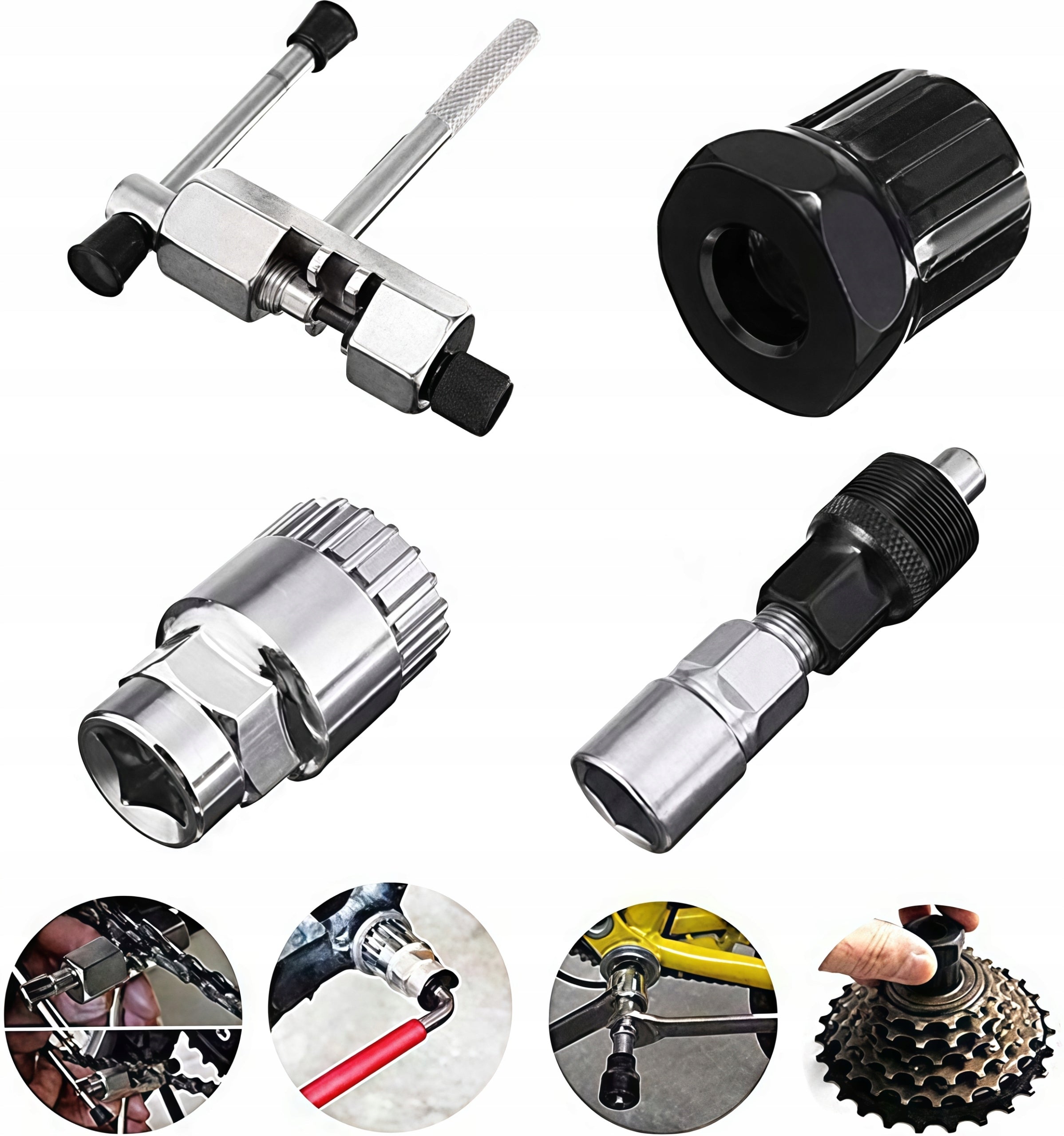 BICYCLE TOOLS FREEWHEEL CHAIN WRENCH SUPPORT CRANK PULLER SET Brand no brand