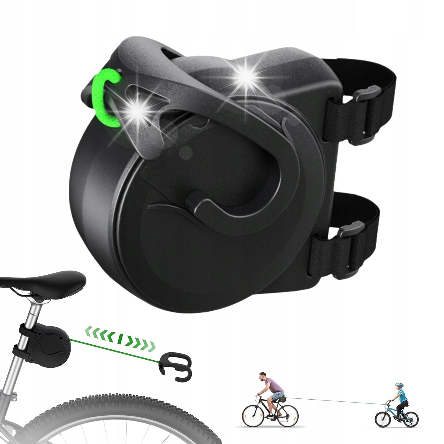 BICYCLE TRACTION ROPE 2.5M DOUBLE HOOK DURABLE FOR CHILDREN'S BIKES