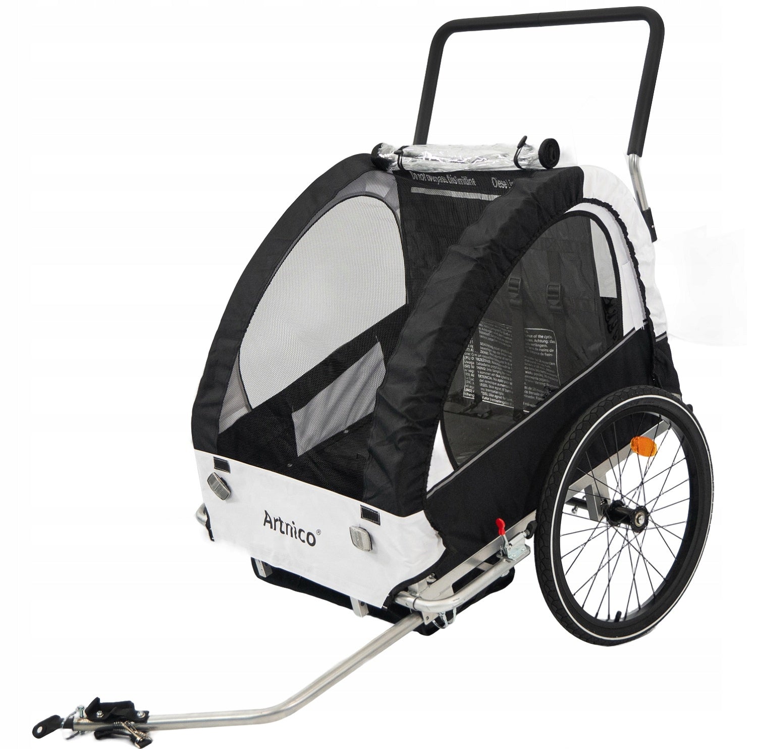BICYCLE TRAILER 3in1 for children folding SHOCK ABSORPTION WHEEL 360 BLACK For for kids
