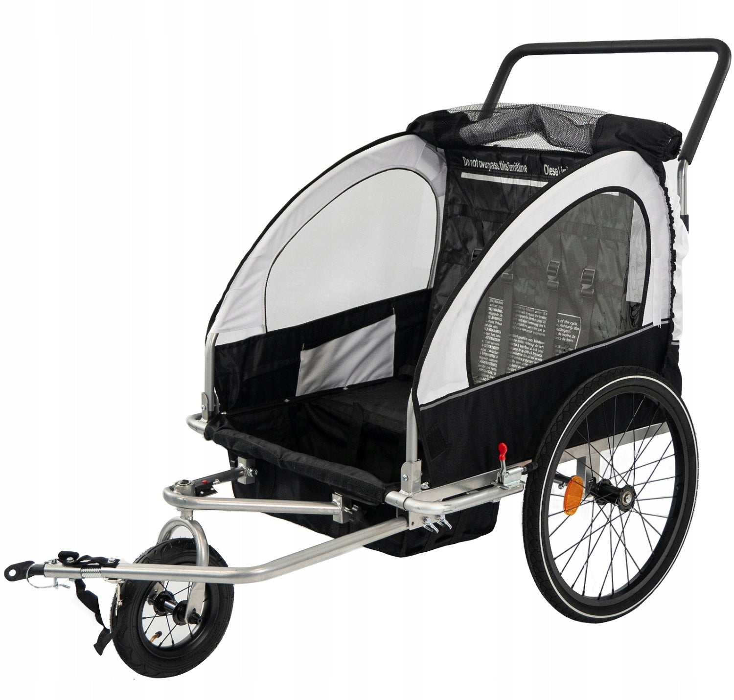 BICYCLE TRAILER 3in1 for children folding SHOCK ABSORPTION WHEEL 360 BLACK Manufacturer code 128540