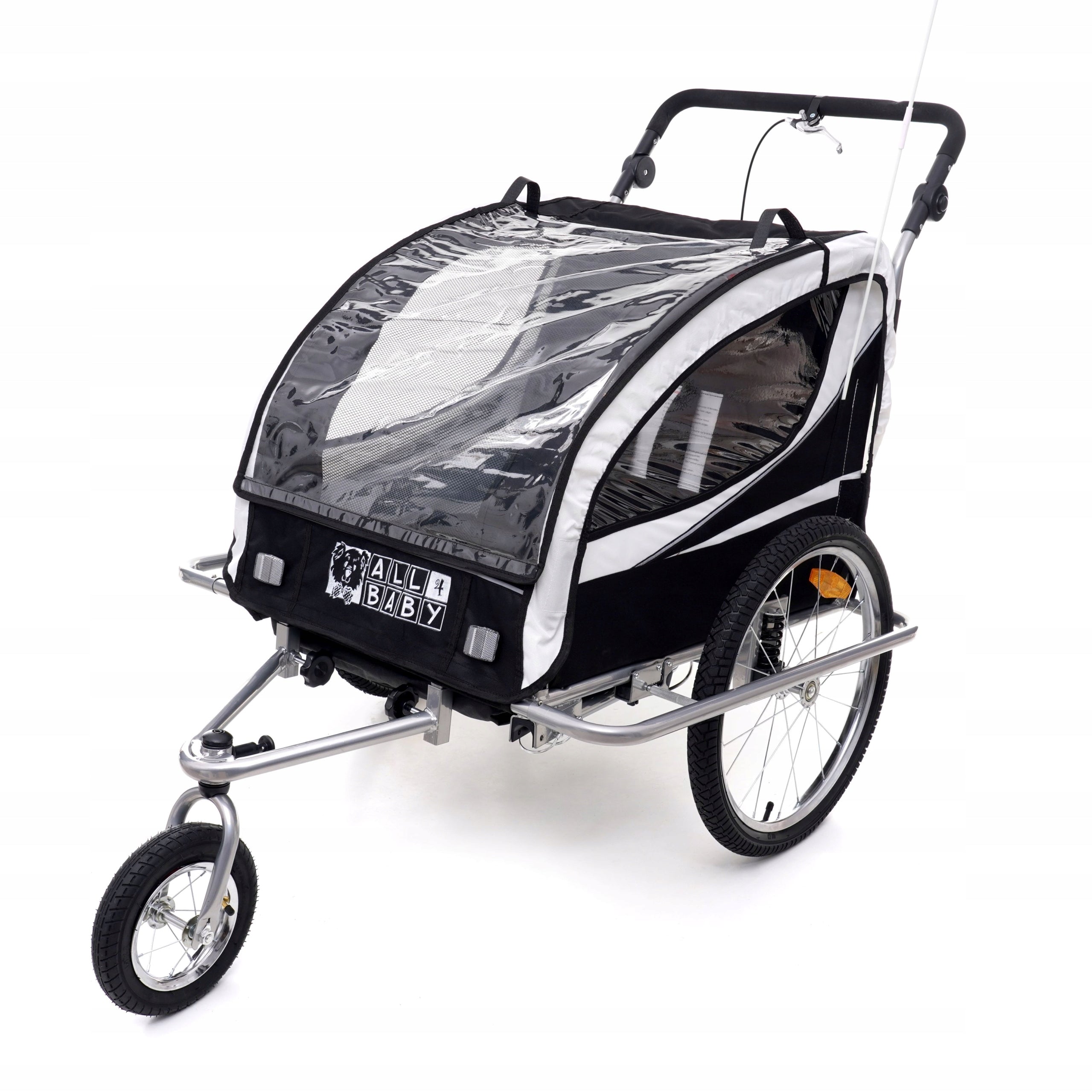 BICYCLE TRAILER CUSHIONED FOLDING AL03 LED WHITE Manufacturer code AL03 BIAŁA