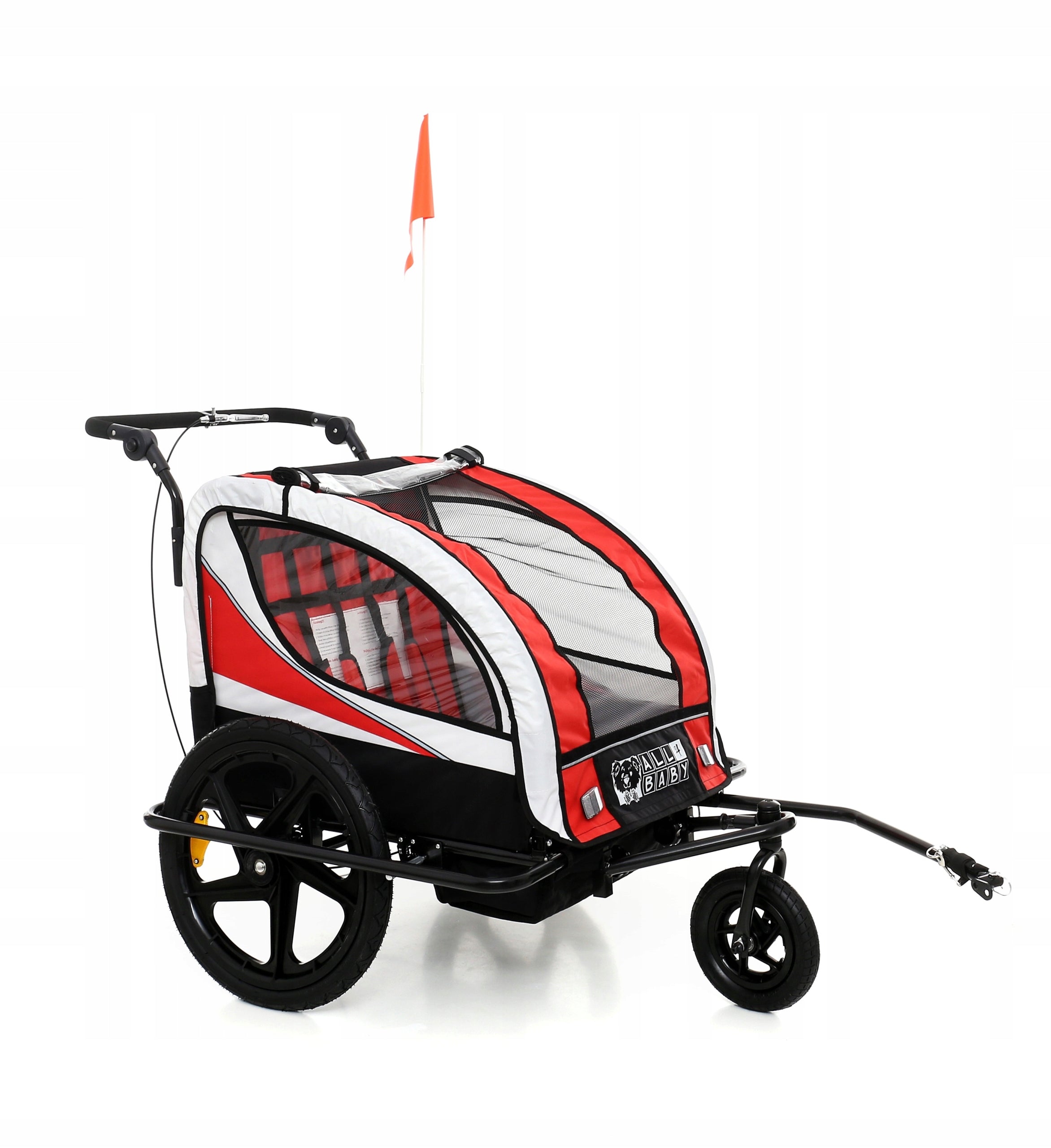 BICYCLE TRAILER CUSHIONED FOLDING AL04 LED PAINTING 3 COLORS Manufacturer code AL04 BLACK