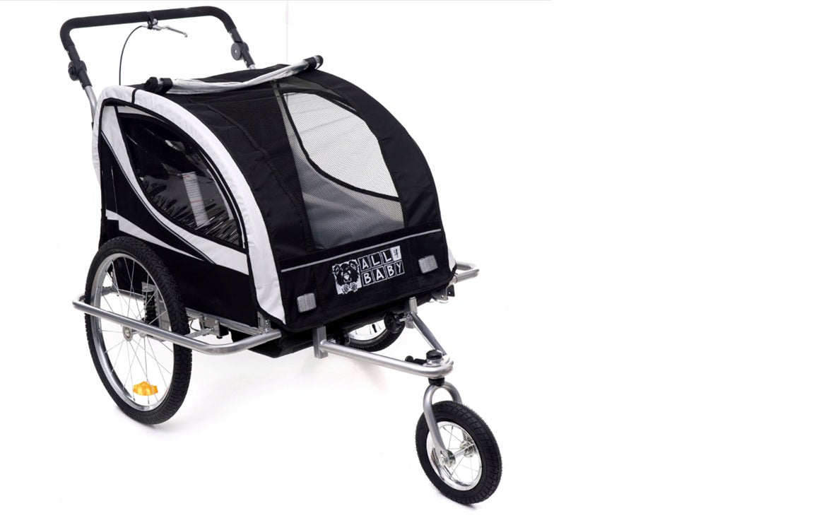 BICYCLE TRAILER CUSHIONED FOLDING AL04 WHITE LED