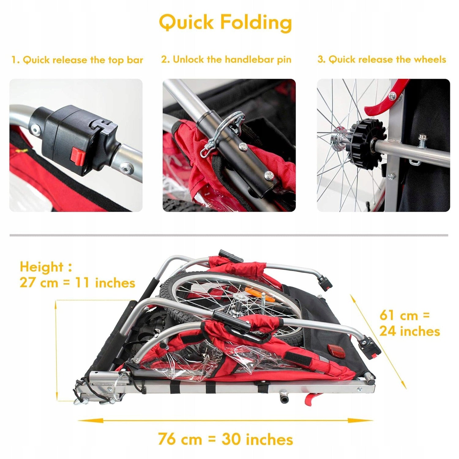 BICYCLE TRAILER FOR CHILDREN FOLDING RUNNING TROLLEY 2in1 Sepnine up to 40kg Maximum load 40 kg