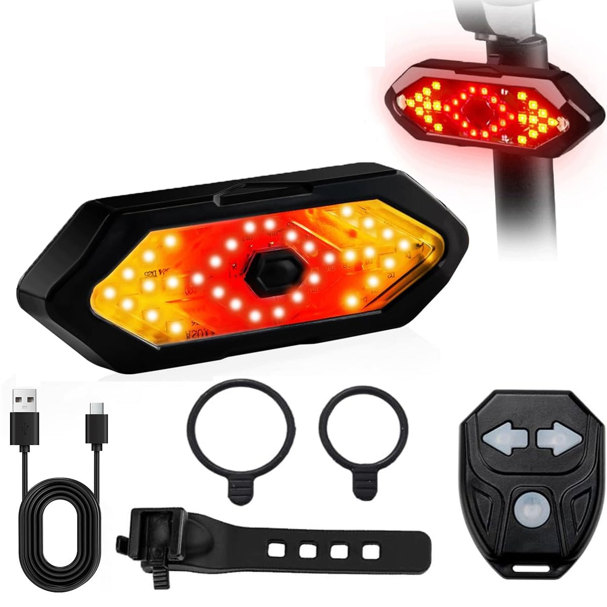 BICYCLE TURN SIGNAL LAMP REAR LED REMOTE CONTROL LIGHTING FLASHER FOR BIKE