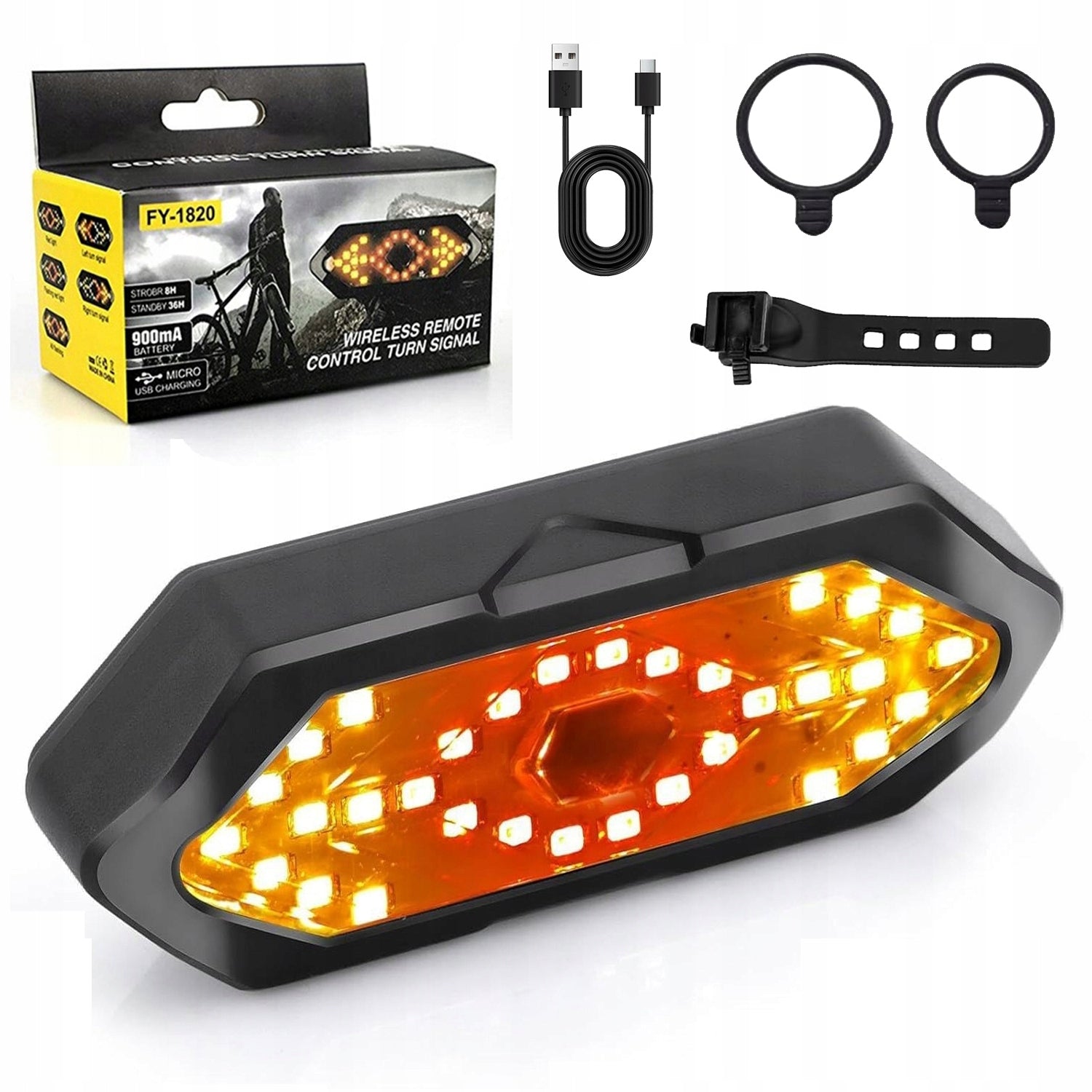 BICYCLE TURN SIGNALS SIGNALING REAR LED REMOTE CONTROL LIGHTING BLINKER BIKE