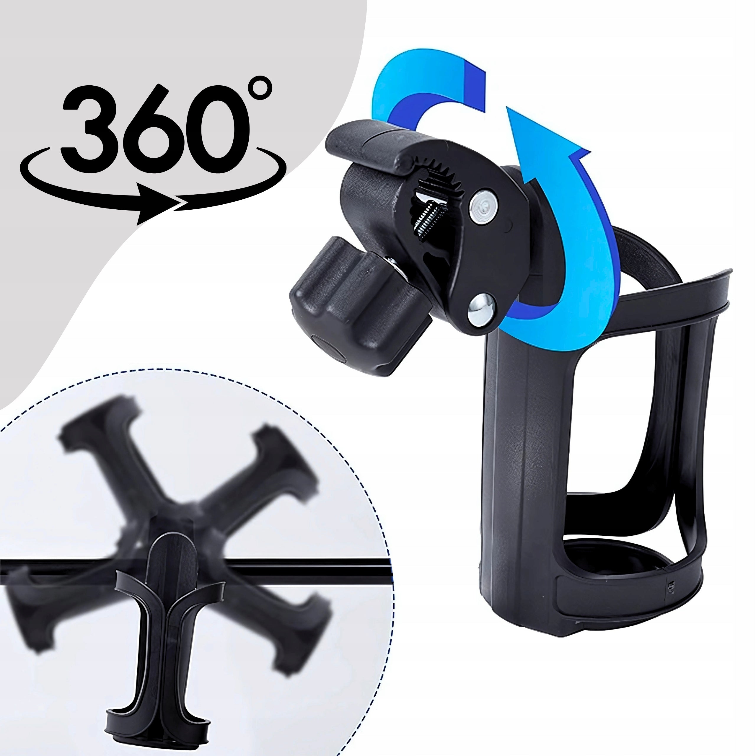 BICYCLE WATER BOTTLE HOLDER FOR 360 DEGREE XL CUP BOTTLE HANDLEBAR STROLLER Brand no brand