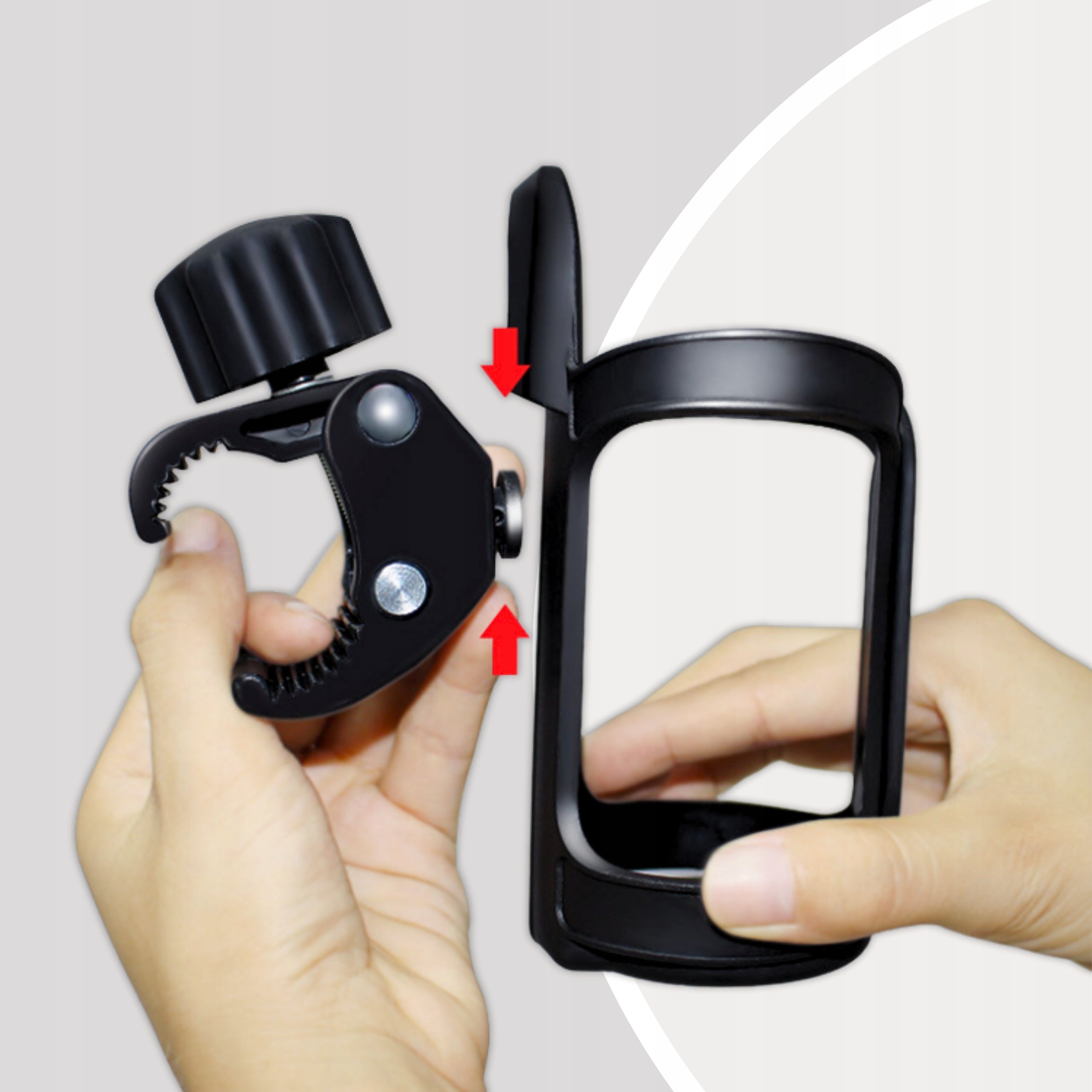 BICYCLE WATER BOTTLE HOLDER FOR 360 DEGREE XL CUP BOTTLE HANDLEBAR STROLLER Product weight with unit packaging 0.5 kg