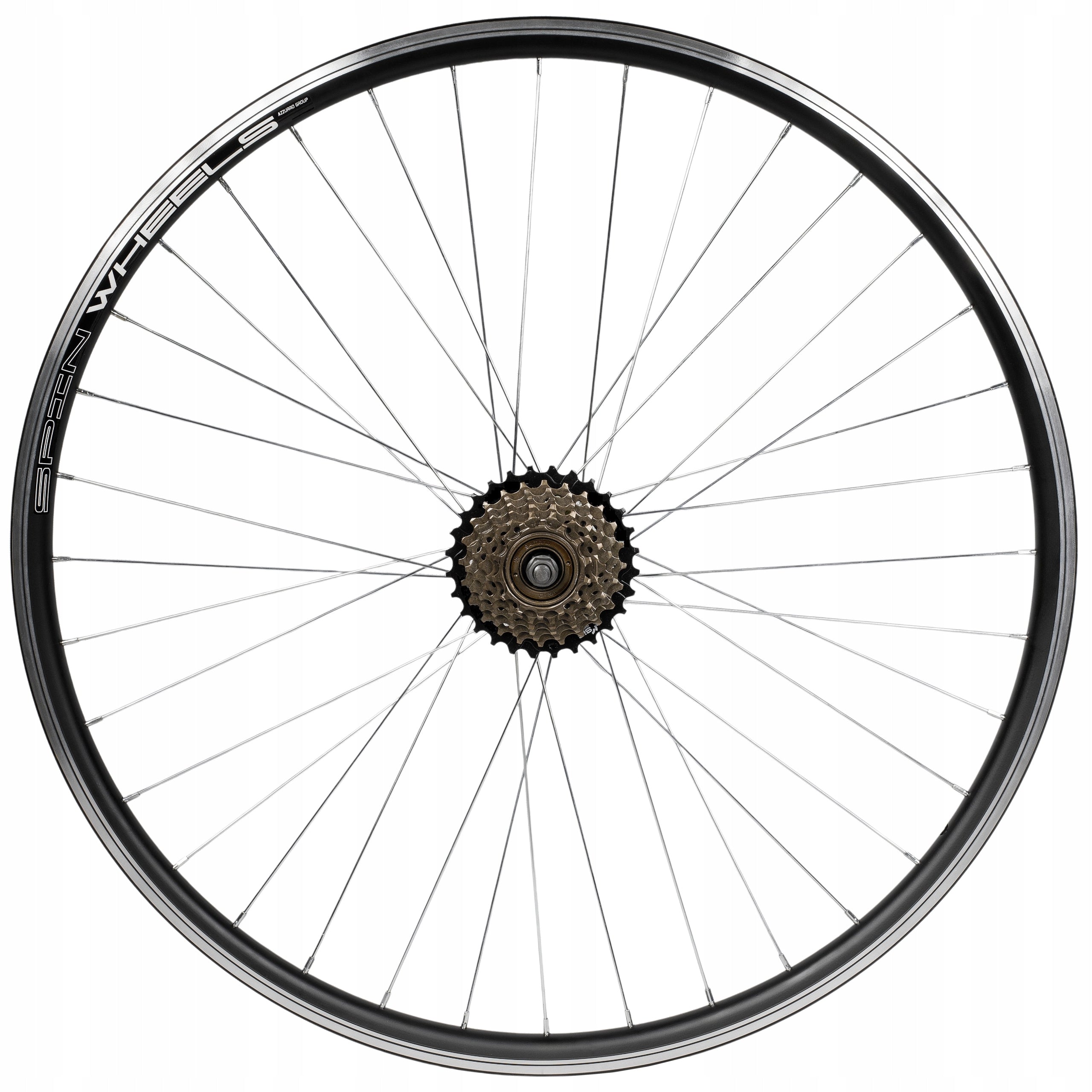 BICYCLE WHEEL 26 INCHES REAR FREEWHEEL 7 ROW V-BRAKE BLACK RAWKA Packaging status original