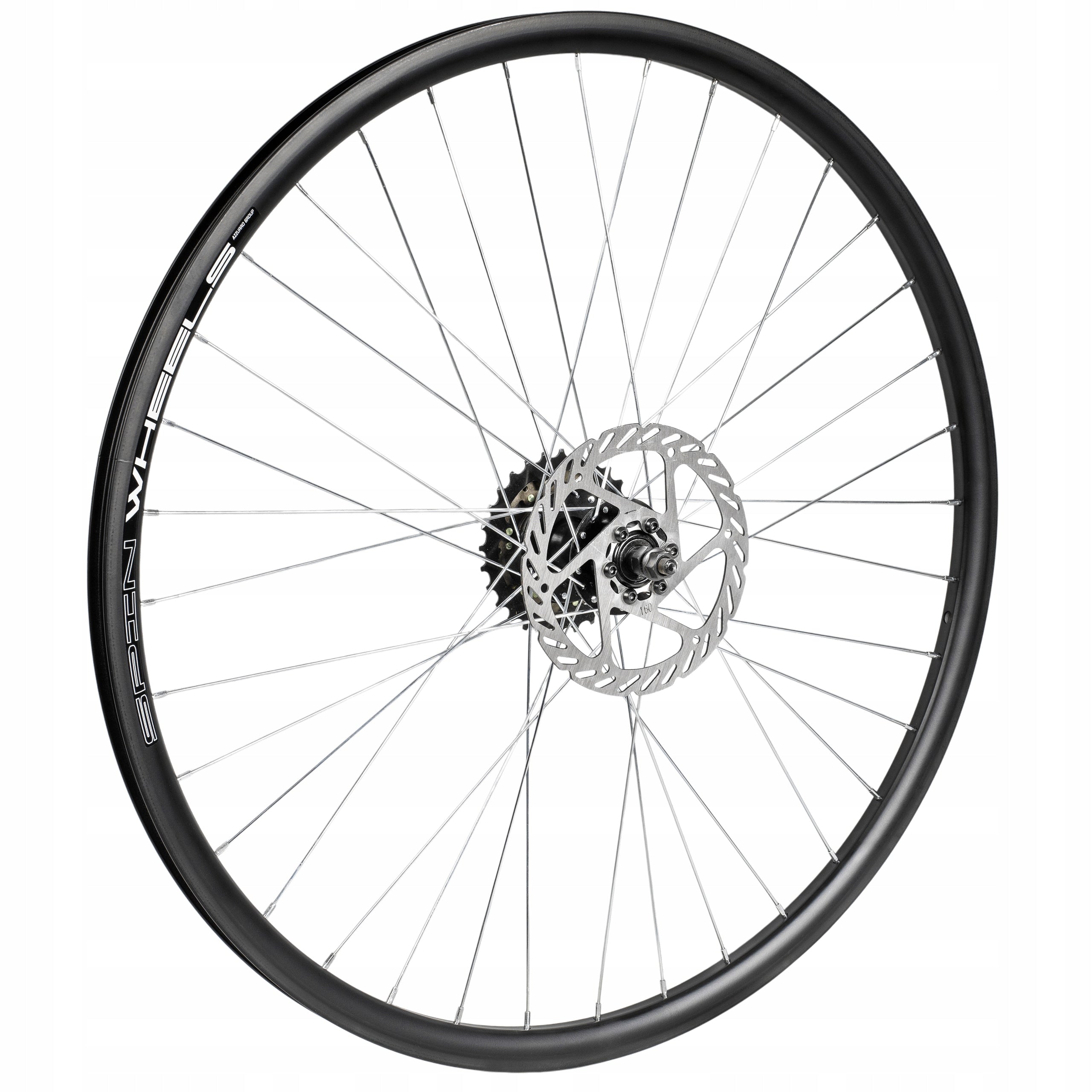 BICYCLE WHEEL 28 INCHES FRONT + REAR FREEWHEEL 7 ROWS DISC SET Cassette/freewheel freewheel