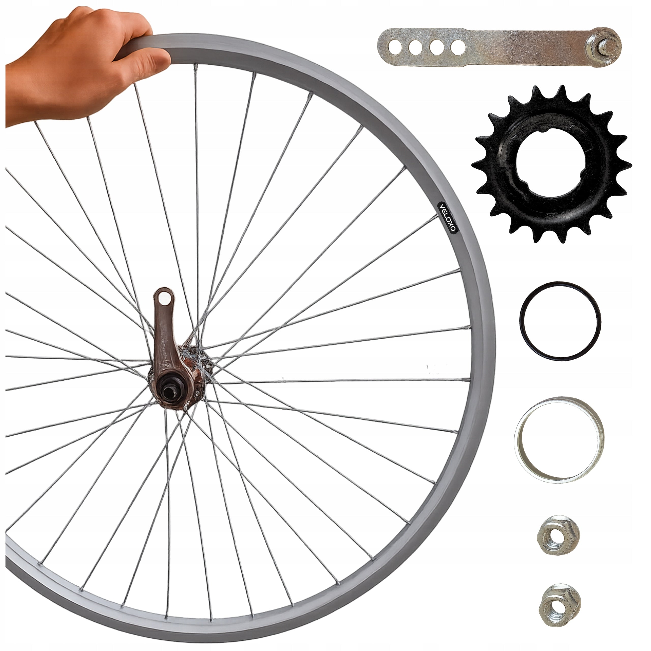 BICYCLE WHEEL FOR BIKE REAR TORPEDO 26 INCHES VELOXO ALU SILVER VS.