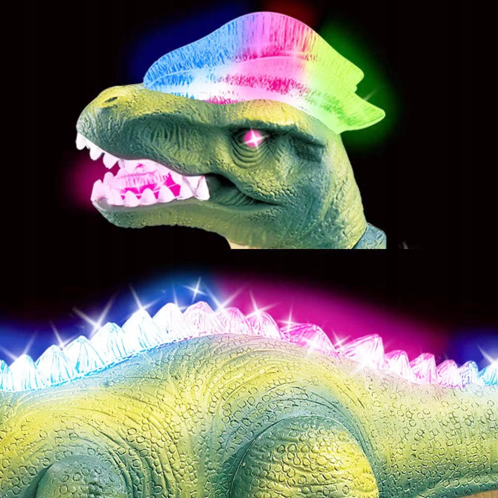 BIG DINOSAUR CONTROLLED BY REMOTE CONTROL FIGHTING T-REX WALKS ROARING GLOWS DANCES Manufacturer code UJ497