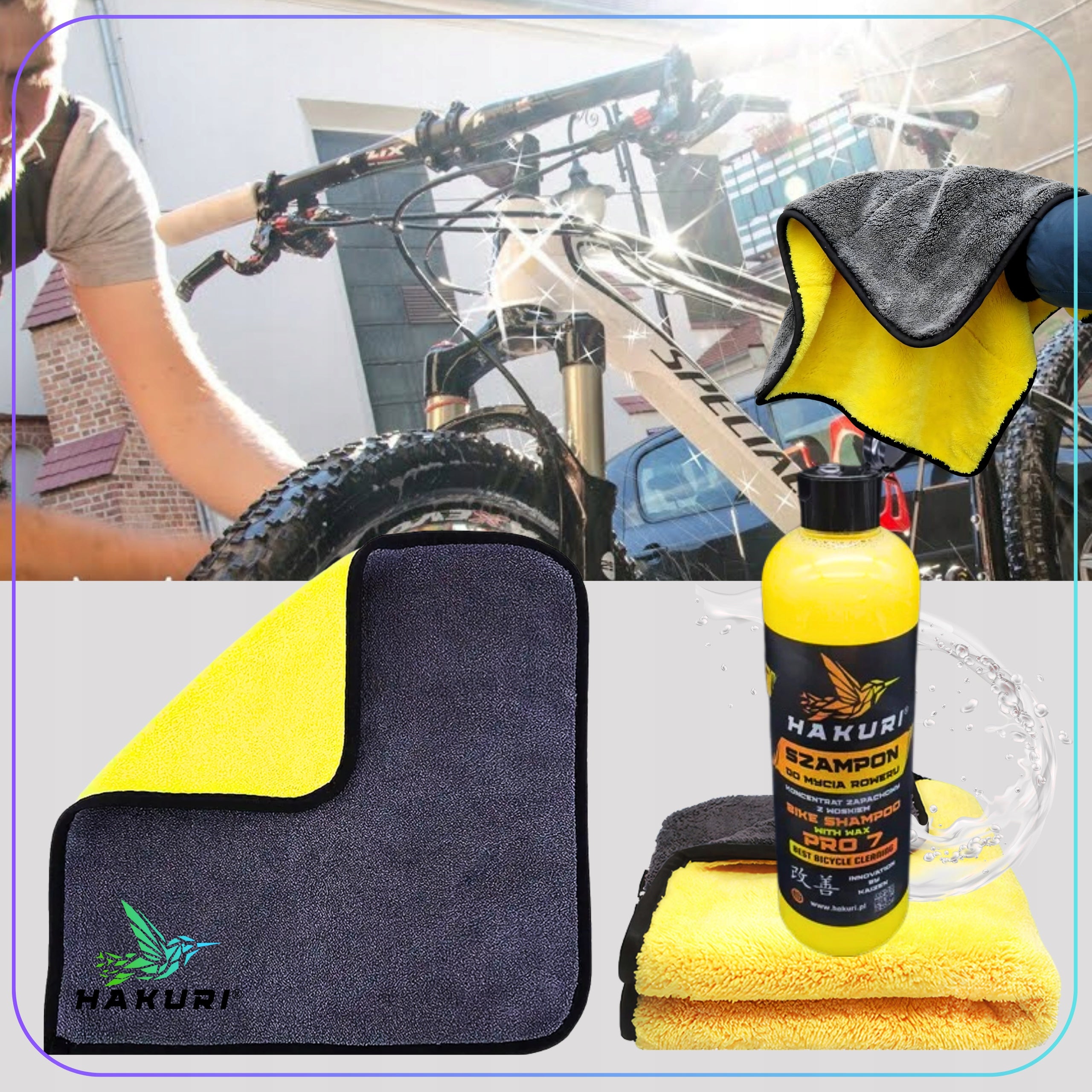 BIKE CLEANING KIT SHAMPOO BRUSH CHAIN REMOVER MICROFIBER XL Brand no brand