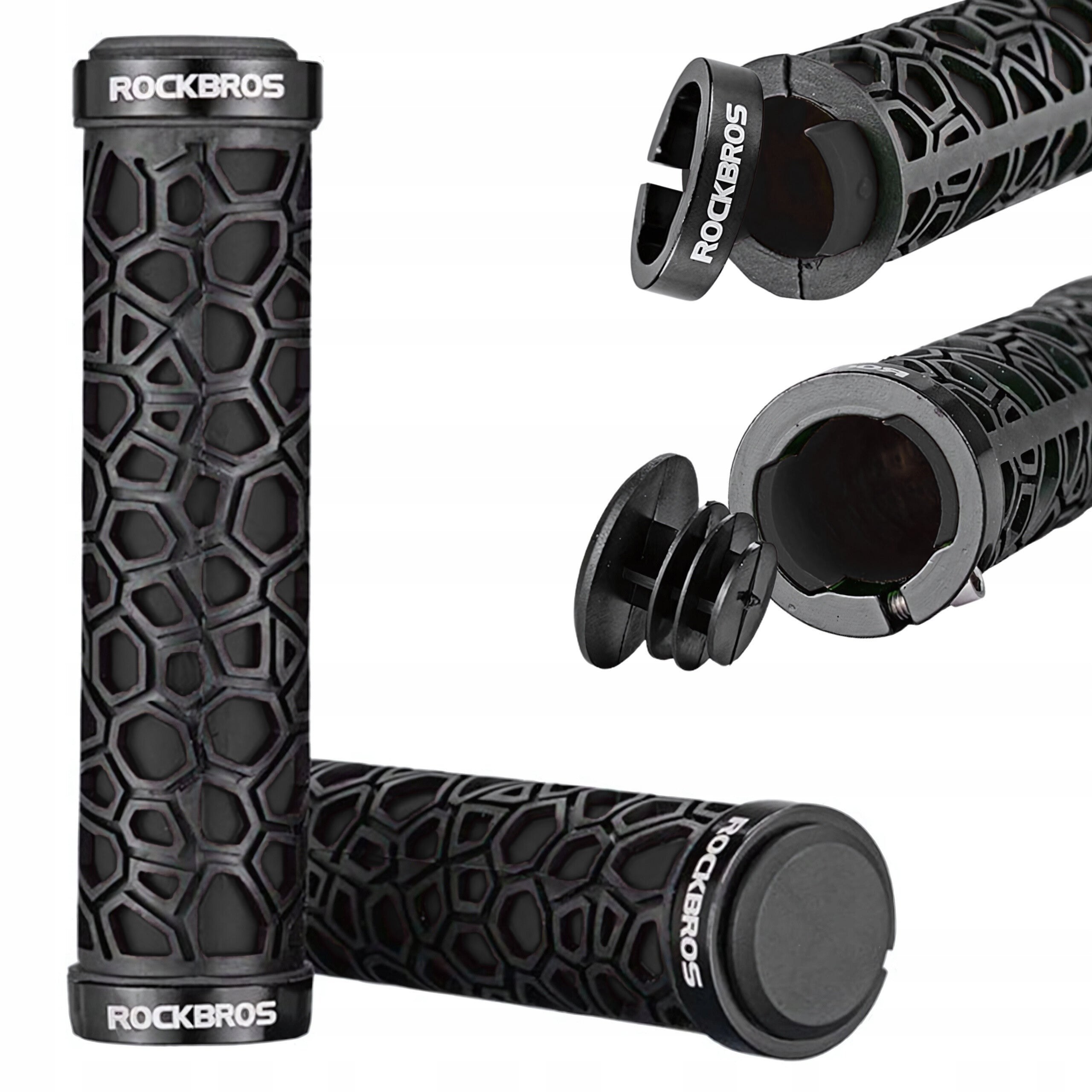 BIKE GRIPS BICYCLE GRIPS WITH CLAMP ROCKBROS BLACK 130MM