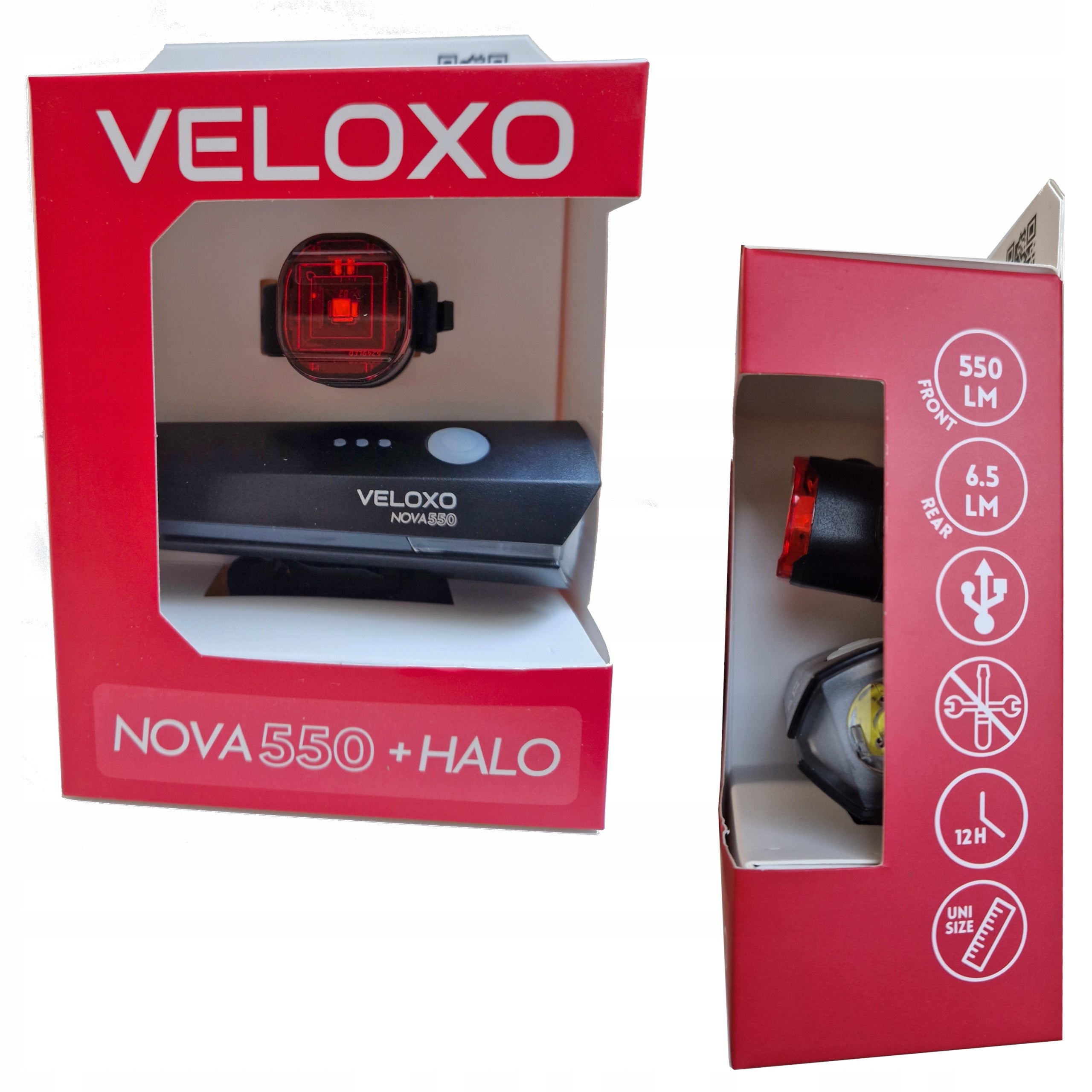 BIKE LIGHT 550LM LED front and rear POWERFUL VELOXO Nova USB RECHARGEABLE Brand no brand