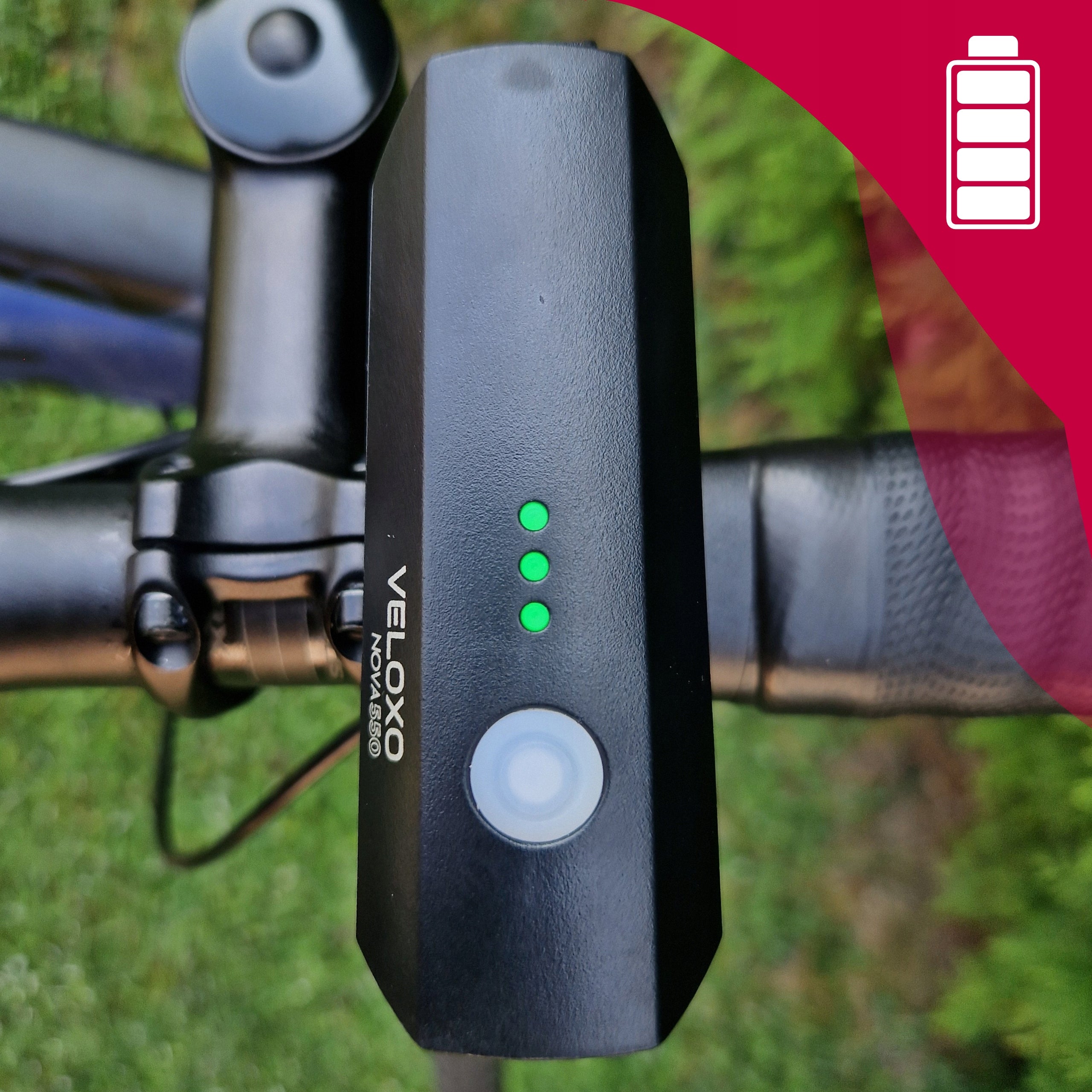 BIKE LIGHT 550LM LED front and rear POWERFUL VELOXO Nova USB RECHARGEABLE Light beam 550 lm
