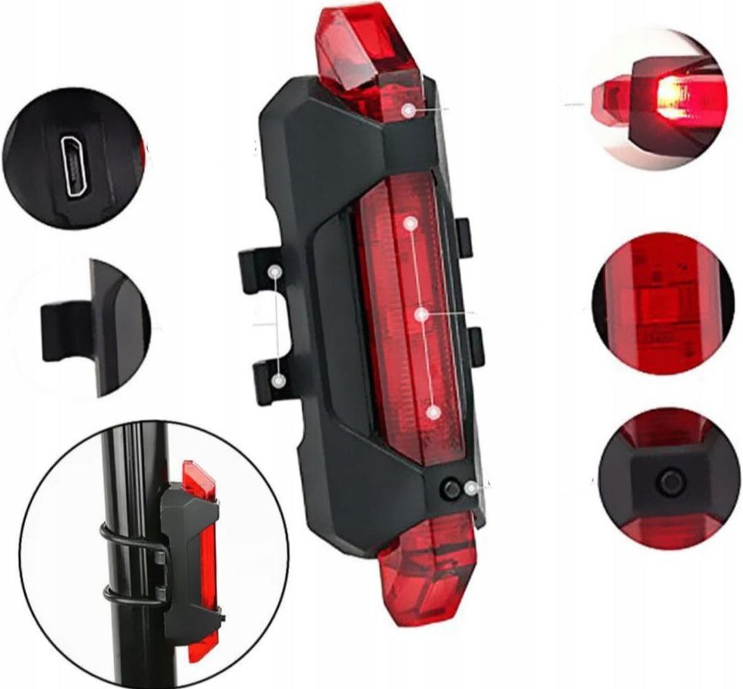 BIKE LIGHT LED SET REAR FRONT USB FOR BIKE LIGHTING Brand no brand