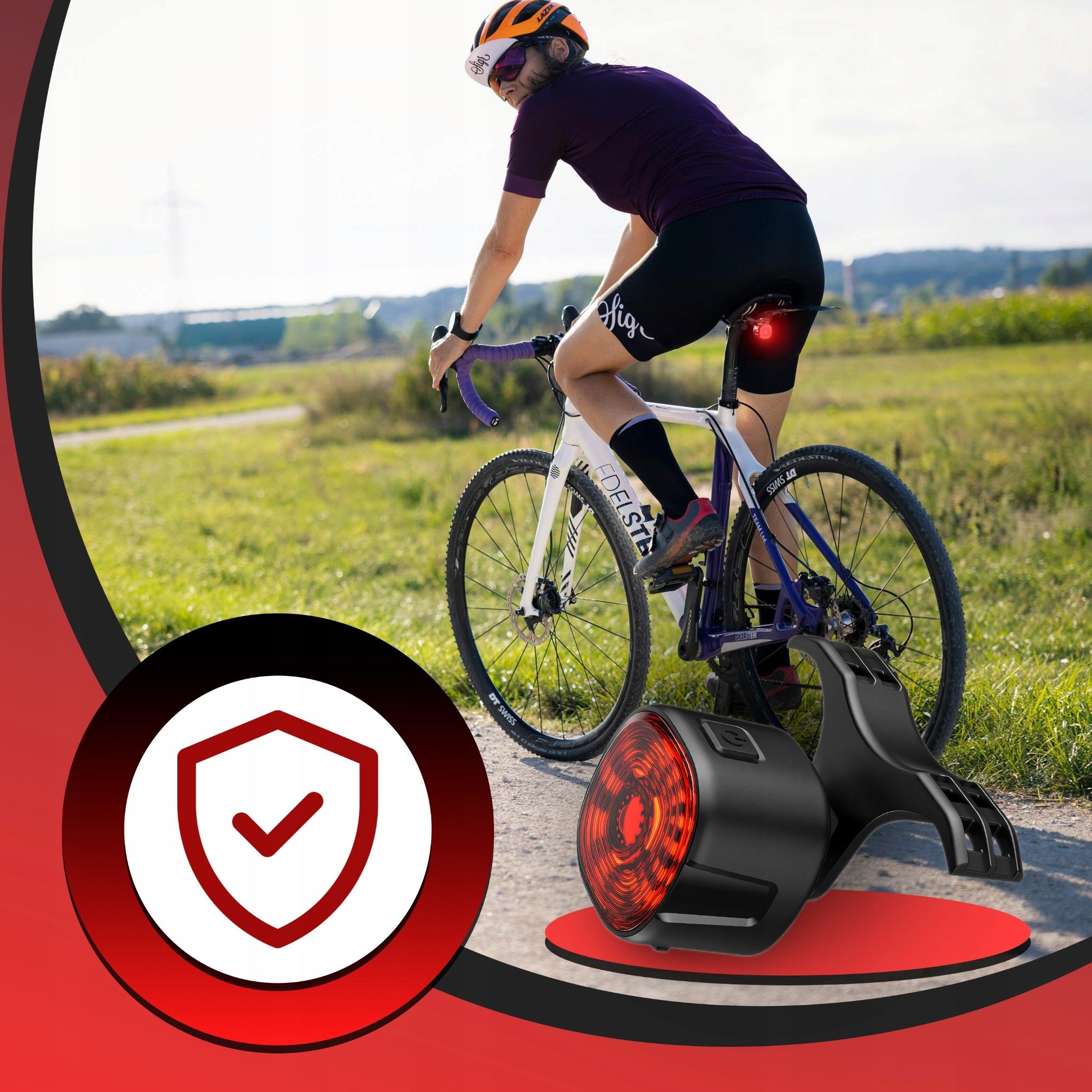 BIKE LIGHT REAR RED 250mAh USB-C WATERPROOF LIGHTING STRONG Brand RETOO