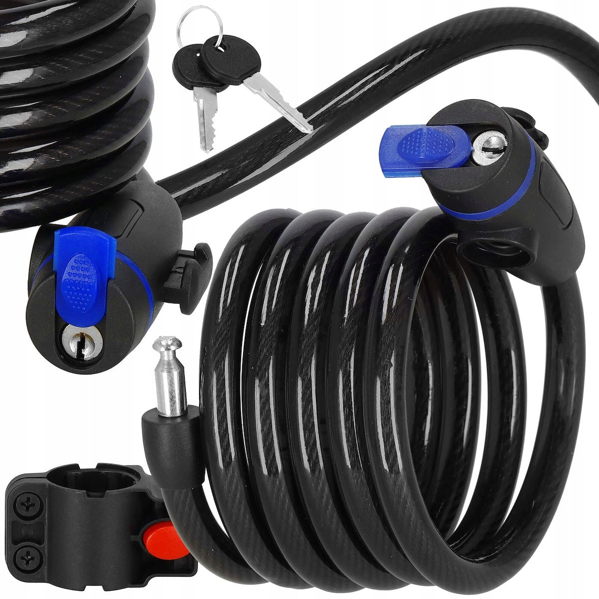 BIKE LOCK CABLE LOCK WITH KEY Color black