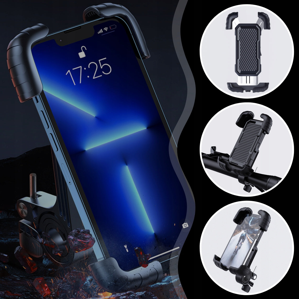 BIKE PHONE HOLDER FOR MOTORCYCLE BIKE HANDLEBAR REINFORCED Brand MEMFLOW