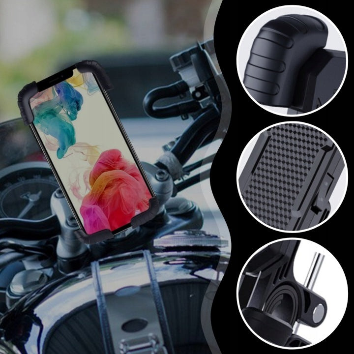 BIKE PHONE HOLDER FOR MOTORCYCLE SCOOTER STROLLER ADJUSTABLE STRONG Manufacturer code uchwyt mocny na telefon do roweru z regulacją
