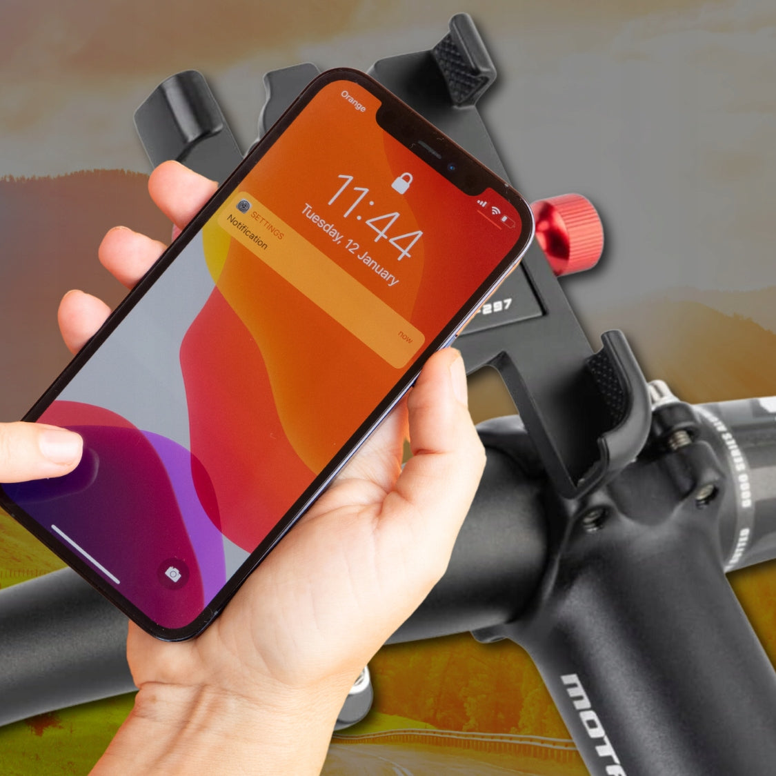 BIKE PHONE HOLDER FOR MOTORCYCLE SCOOTER STROLLER ADJUSTABLE STRONG Product weight with unit packaging 0.15 kg