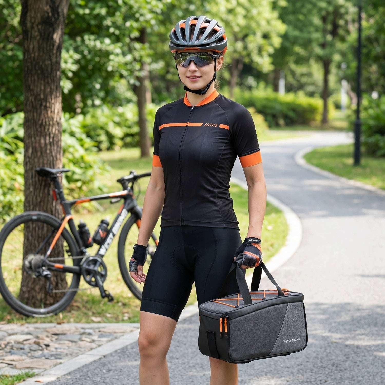 BIKE RACK BAG 6L Bicycle Pouch for Bicycle Waterproof Closure Packaging status original