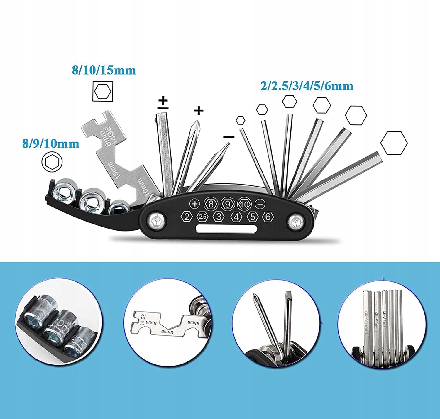 BIKE REPAIR TOOL KIT PROFESSIONAL BICYCLE REPAIR KIT Product weight with unit packaging 0.33 kg