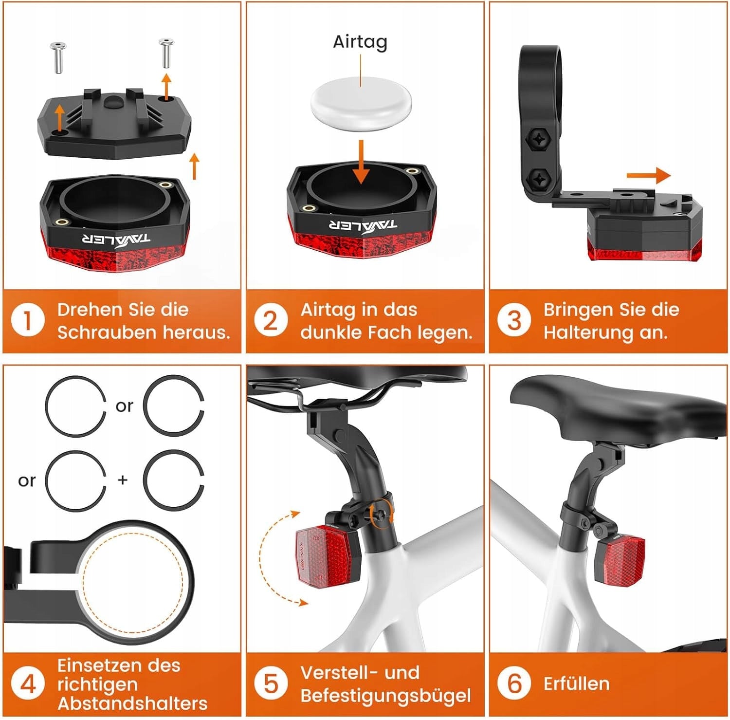 BIKE STORAGE FOR GPS STORAGE FOR AIRTAG REFLECTIVE REAR REFLECTOR Manufacturer code 96330