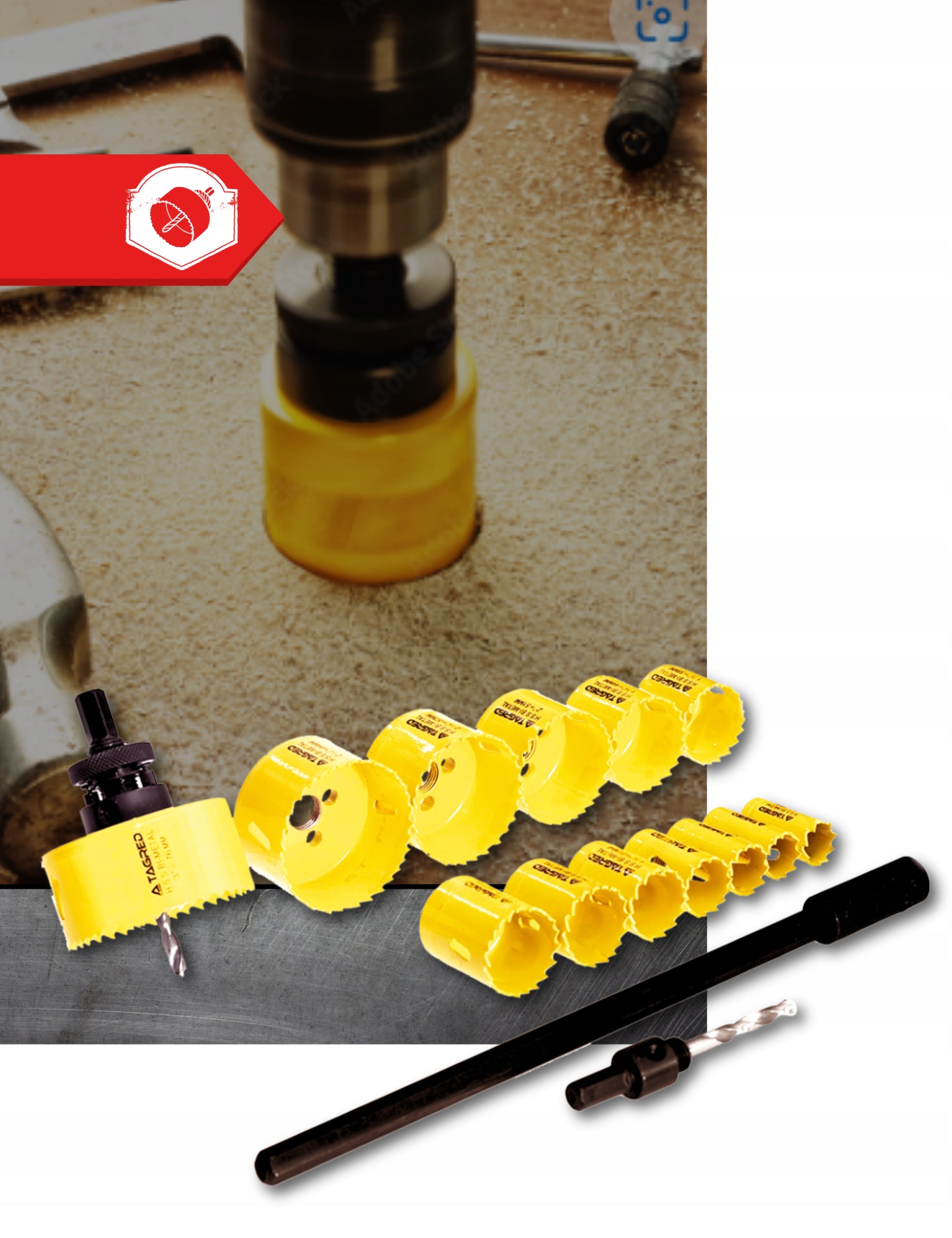 BIMETAL FORAMINIFERA FOR METAL AND WOOD 17 EL. CUTTERS SHARP SOLID HSS SUITCASE Purpose aluminum wood fresh wood, branches nonferrous metal steel stainless steel - INOX