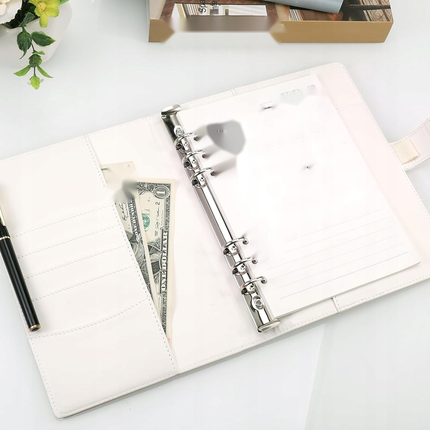 BINDER A5 WHITE 6 RING NOTEBOOK DIARY ORGANIZER BINDER Reinforcement type no reinforcement