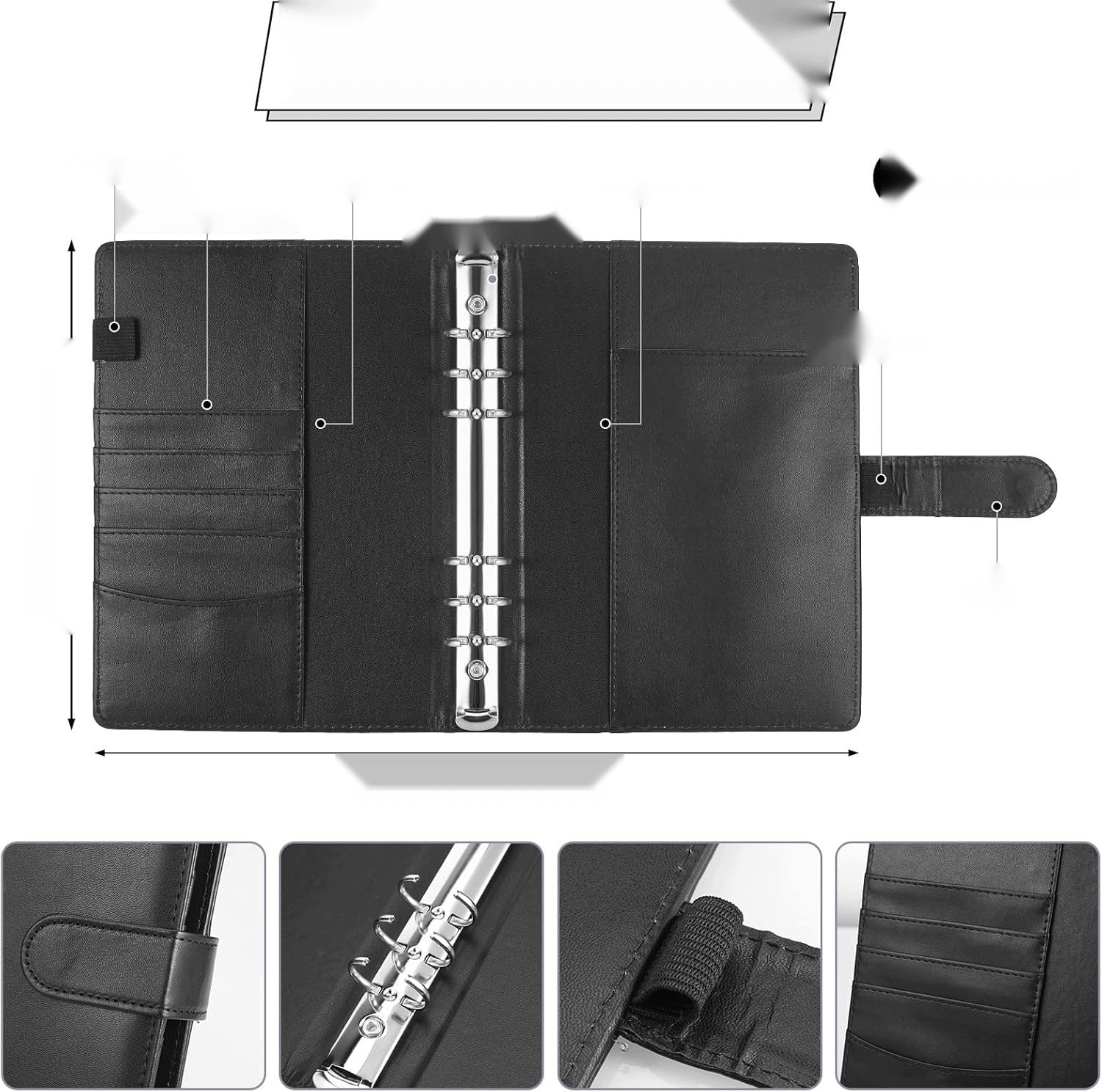 BINDER A6 BLACK FOR DOCUMENTS NOTEBOOK LEATHER ORGANIZER Manufacturer code 5908107921523