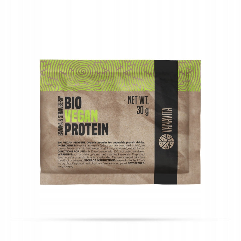 BIO VEGAN PROTEIN SAMPLE WITHOUT LACTOSE VanaVita banana strawberry 30 g