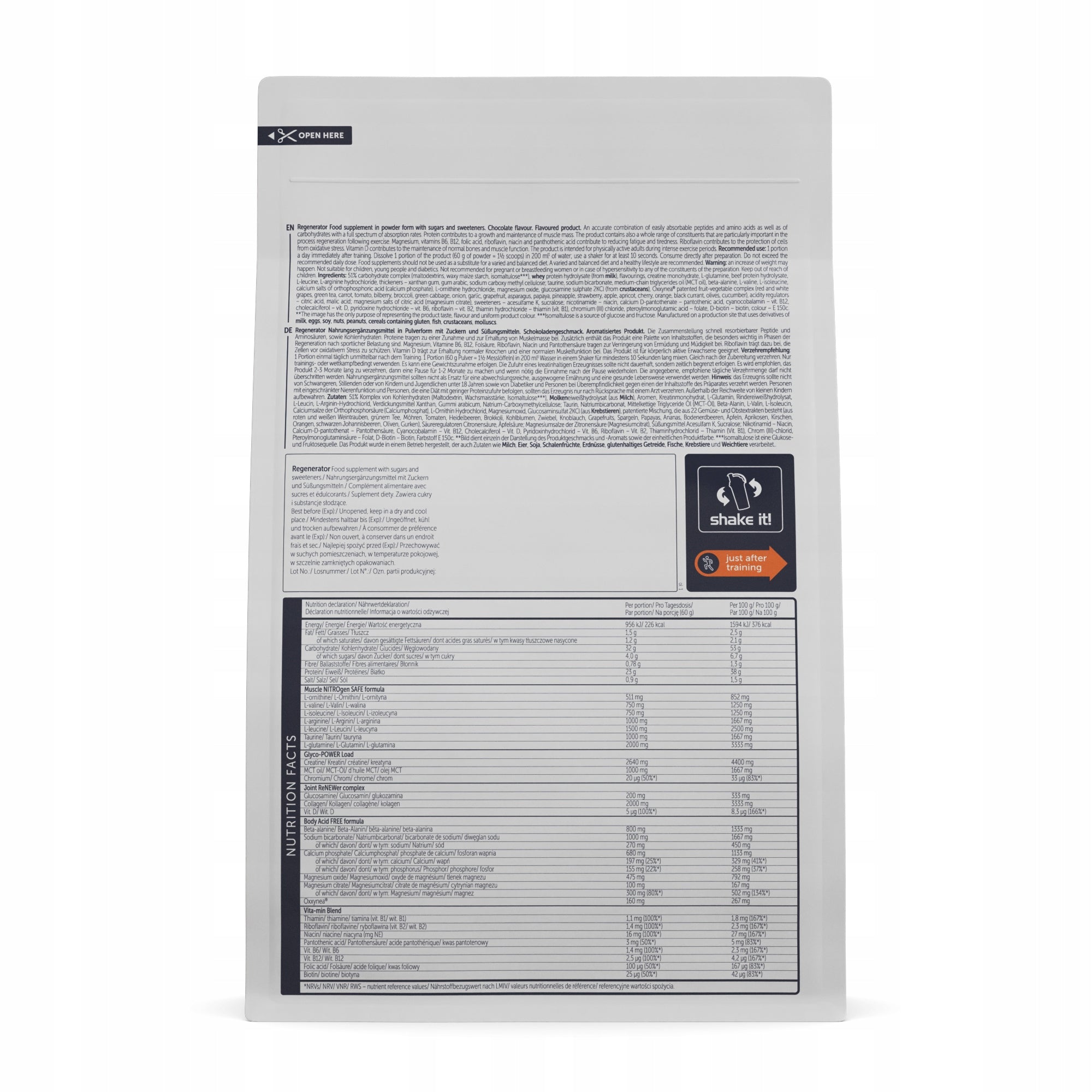 BIOGENIX REGENERATOR 900g PROTEIN WPC CREATINE CARBOHYDRATES Expiration date at least 1 year from the date of purchase
