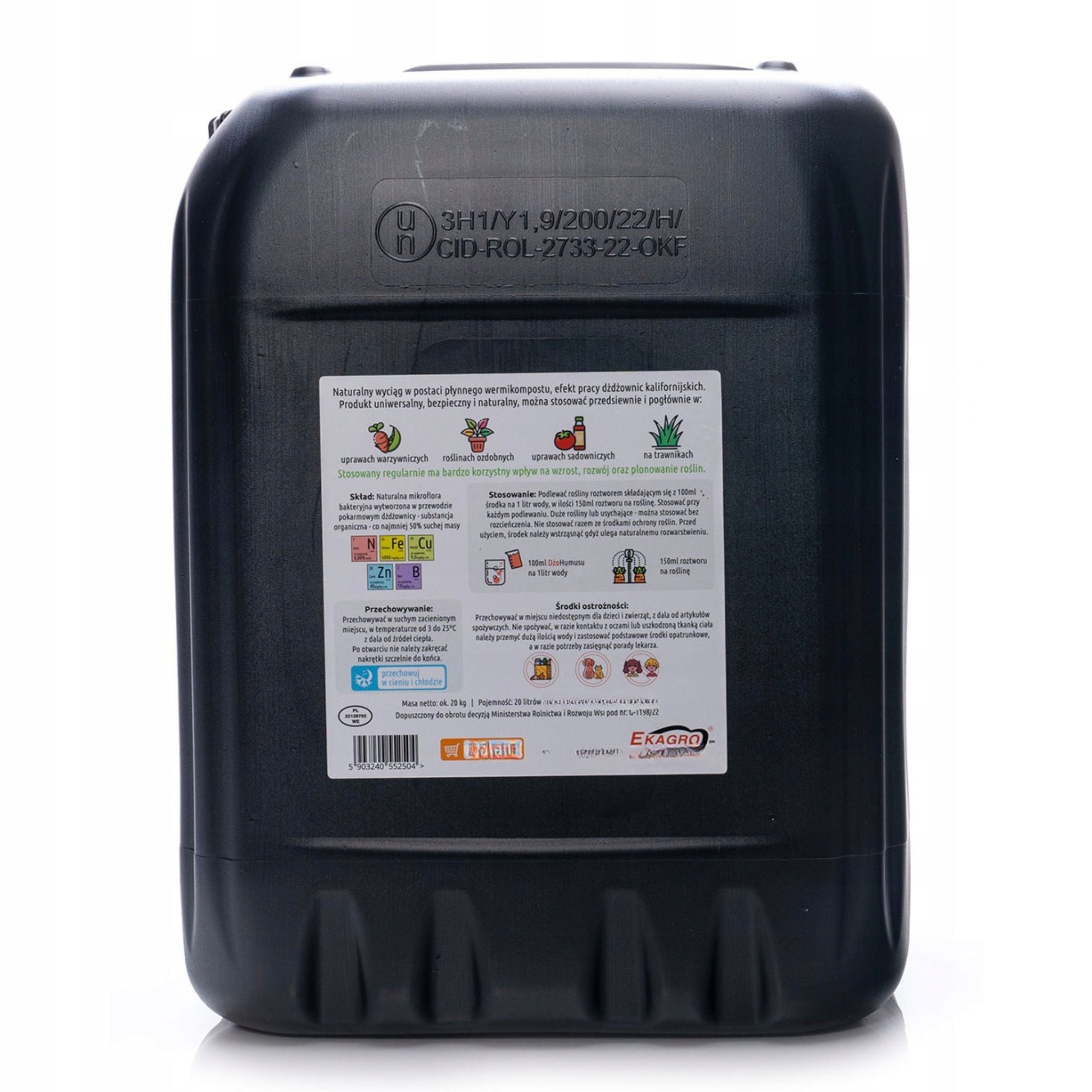 BIOHUMUS Earthworm Fertilizer 10 L JOHHUMUS liquid universal Ekagro Packaging status original