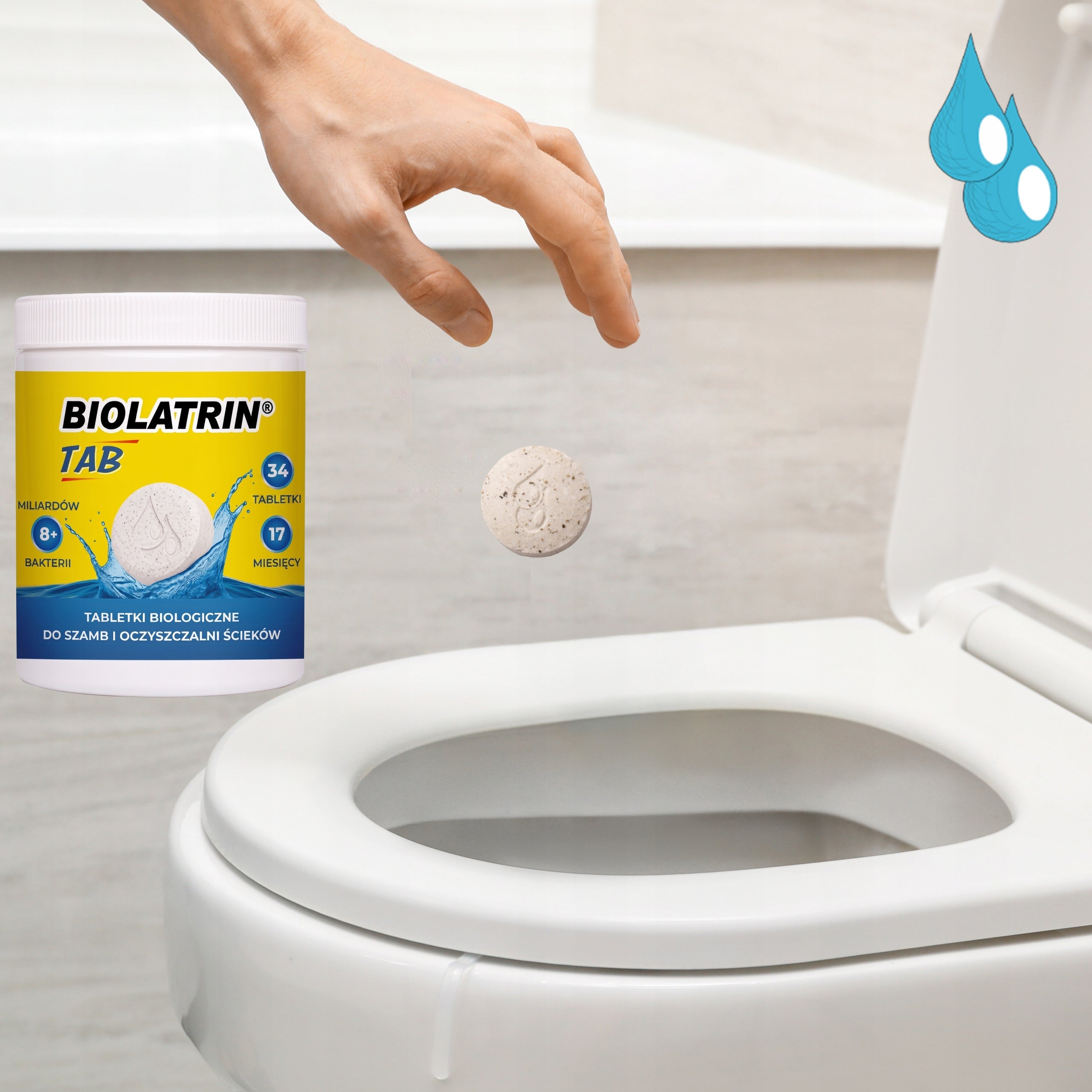 BIOLATRIN TAB 34: bacteria- 17 month tablets for septic tank and fats Manufacturer code 5901549121346