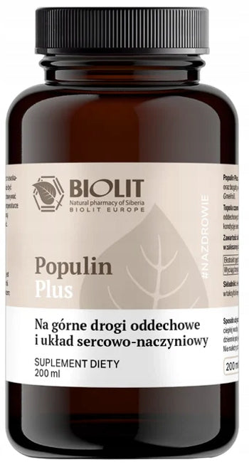BIOLIT POPULIN PLUS upper RESPIRATORY TRACT Taxifolin HEART | 200ml + freebie Expiration date at least 1 year from the date of purchase