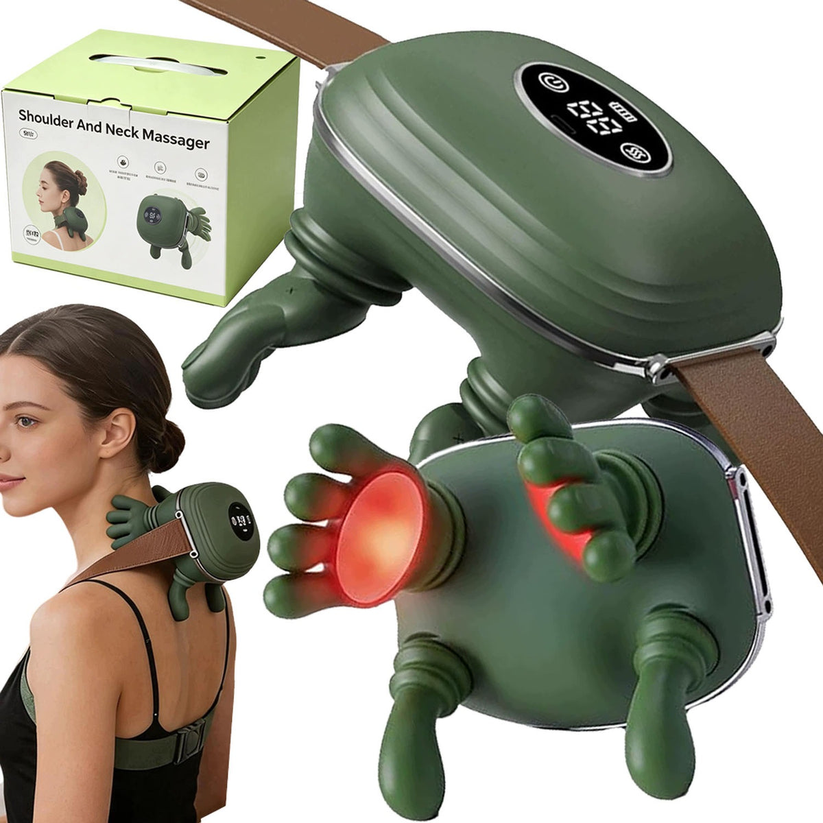 BIONIC Neck Massager for Neck, Back, Calves, Paws - HEATED 4D ACUPRESSURE