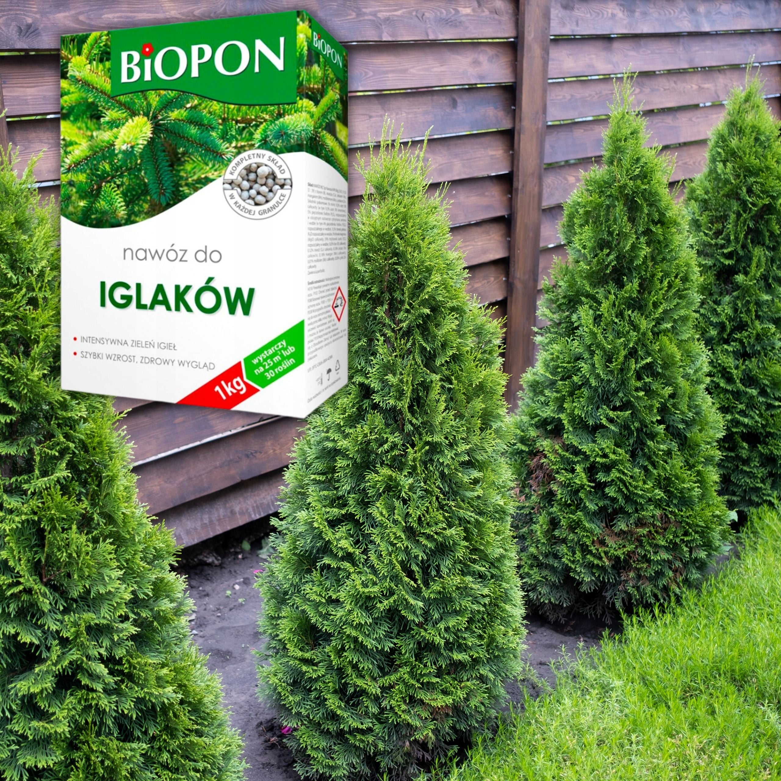BIOPON FERTILIZER FOR CONIFERS GRANULES 1 KG RAPID GROWTH HEALTHY APPEARANCE OF NEEDLES Manufacturer code 1052
