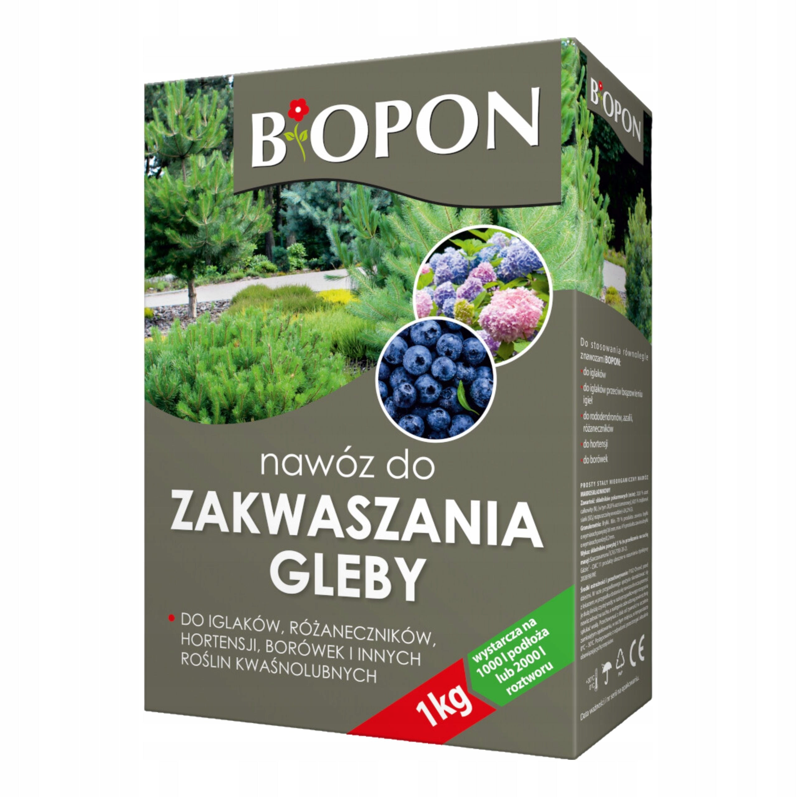 BIOPON SOIL ACIDIFICATION PREPARATION 1KG FOR ACID-LOVING PLANTS AND CONIFERS