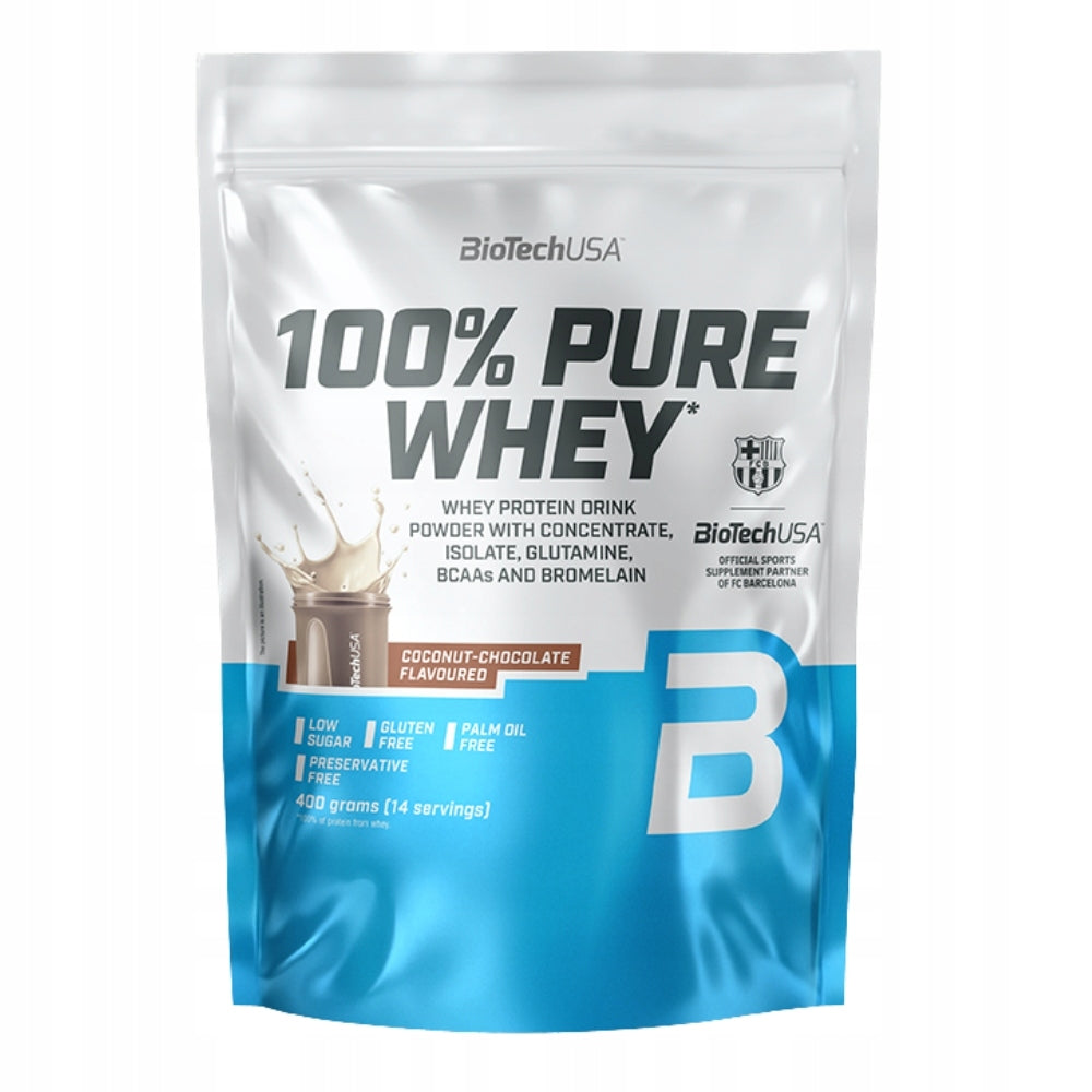 BIOTECH 100% PURE WHEY 400g - Muscle Mass, Recovery, Digestion Packaging status original