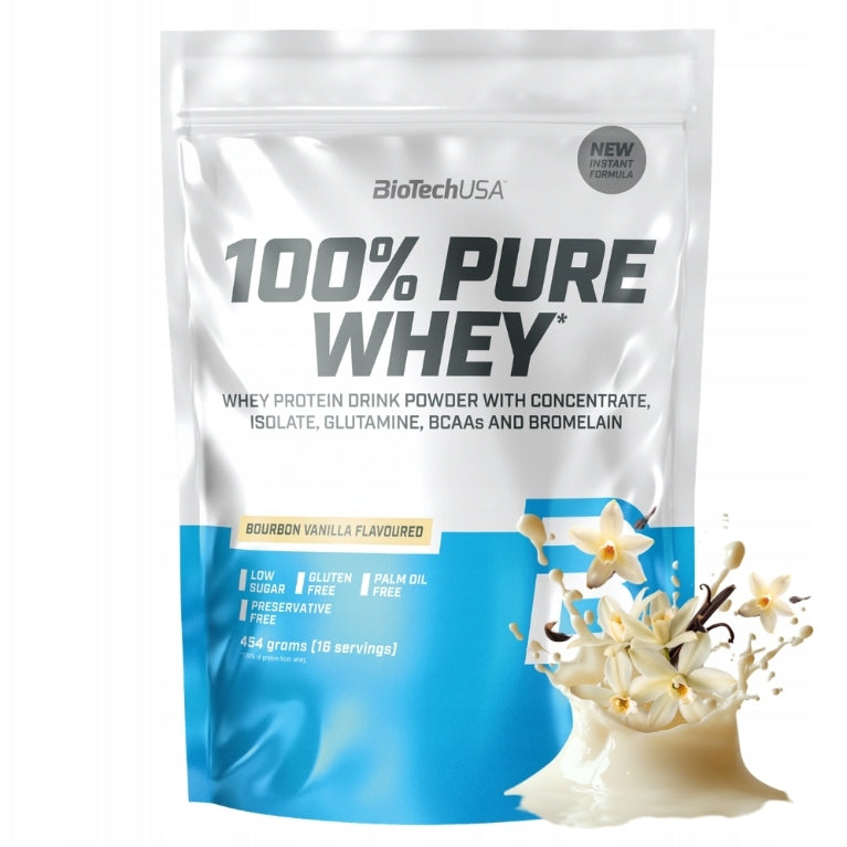 BIOTECH 100% PURE WHEY 454 g WHEY ISOLATE WPI WPC TRAINING MUSCLE MASS
