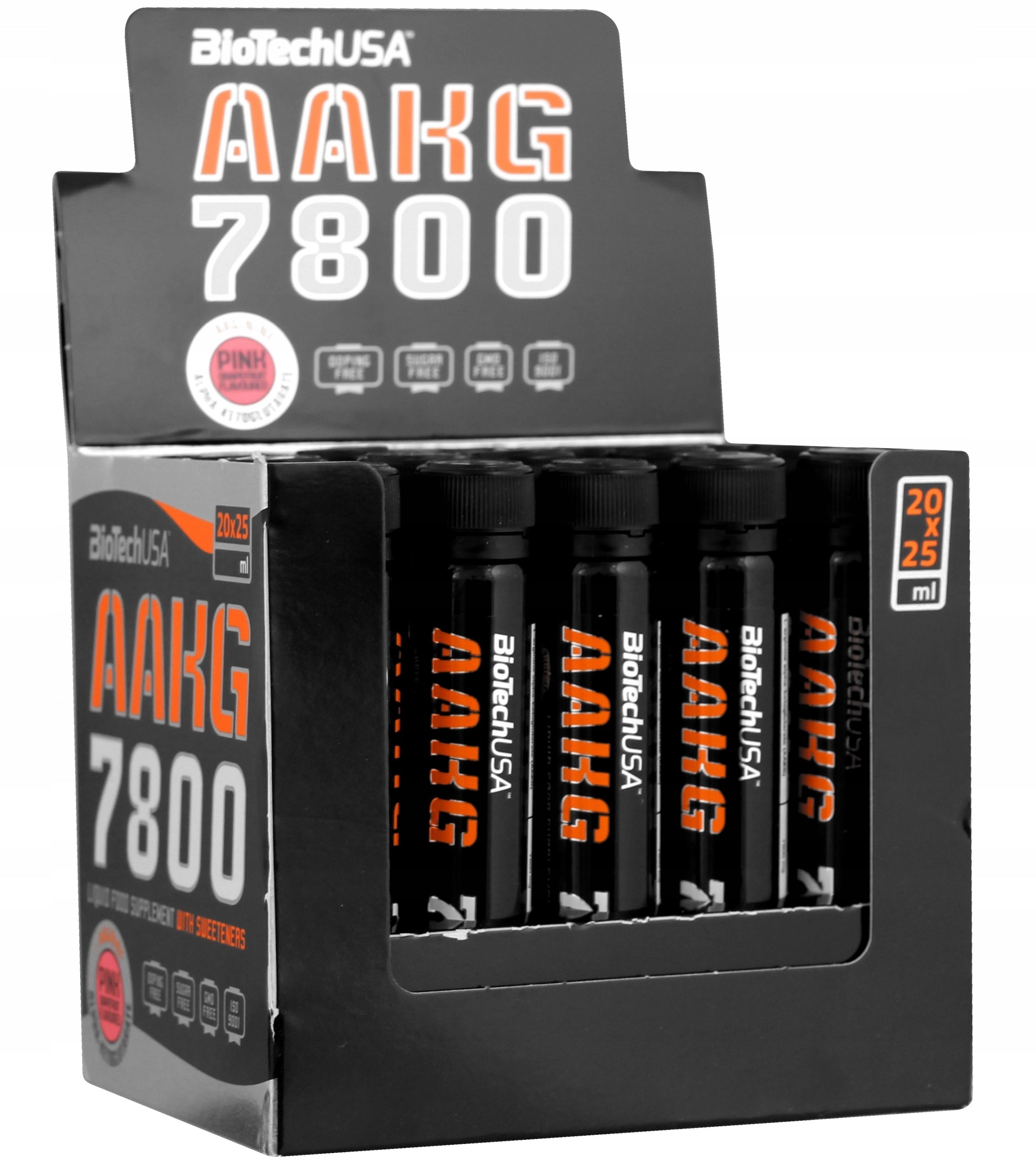 BIOTECH AAKG 7800 20 x 25ML PUMP STRENGTH LIBIDO MASS Weight 30 g