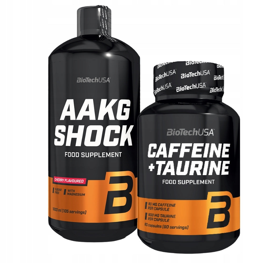 BIOTECH AAKG SHOCK 1000 ml + BIOTECH CAFEINE AND TAURINE 60 kaps– ENERGY Expiration date at least six months from the date of purchase