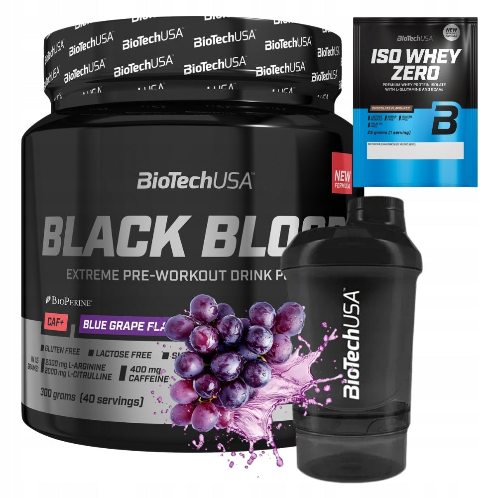 BIOTECH BLACK BLOOD CAF + 300 G WITH CAFFEINE+ BIOTECH Iso Whey Zero 25 g