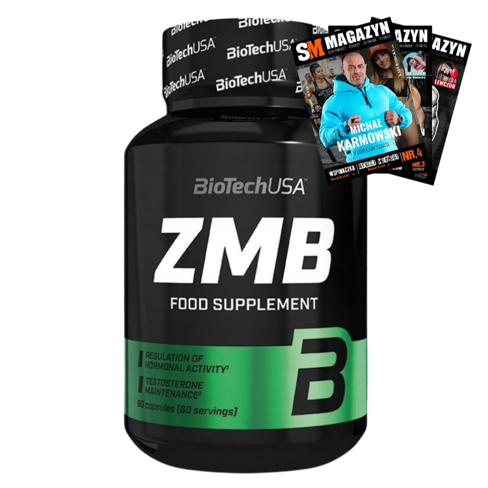 BIOTECH ZMB 60 kaps ZINC MAGNESIUM VITAMIN B6 TESTOSTERONE STRENGTH